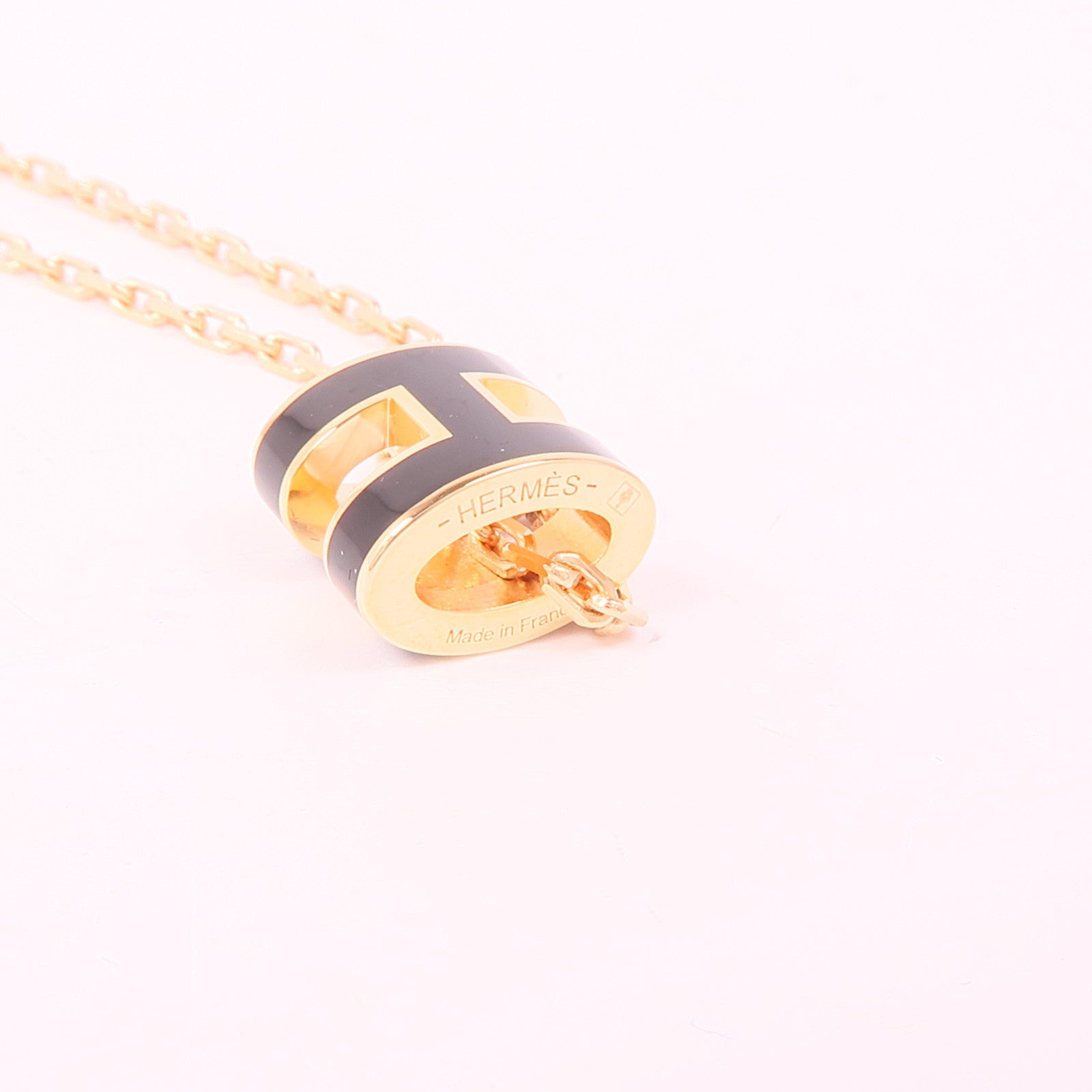 HERMES 金屬Mini Pop H Pendant項鍊Noir