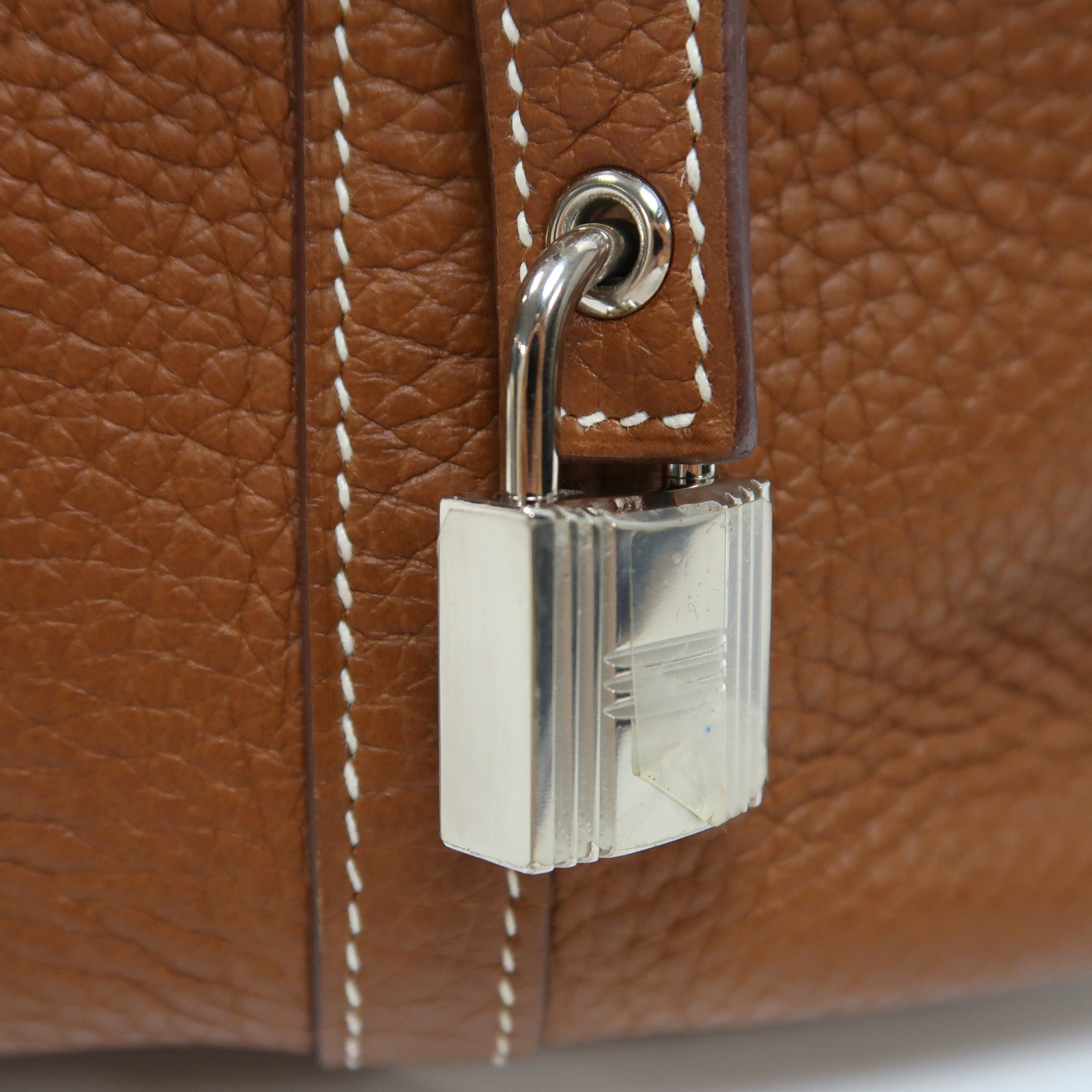 HERMES Clemence皮革Picotin PM銀扣手挽袋Gold啡色