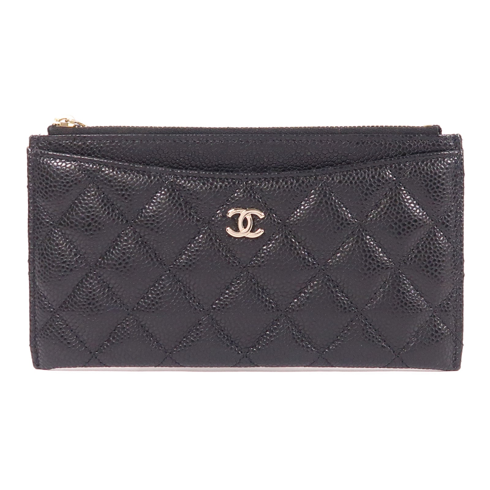 CHANEL 牛皮皮革Long Wallet金扣長錢包
