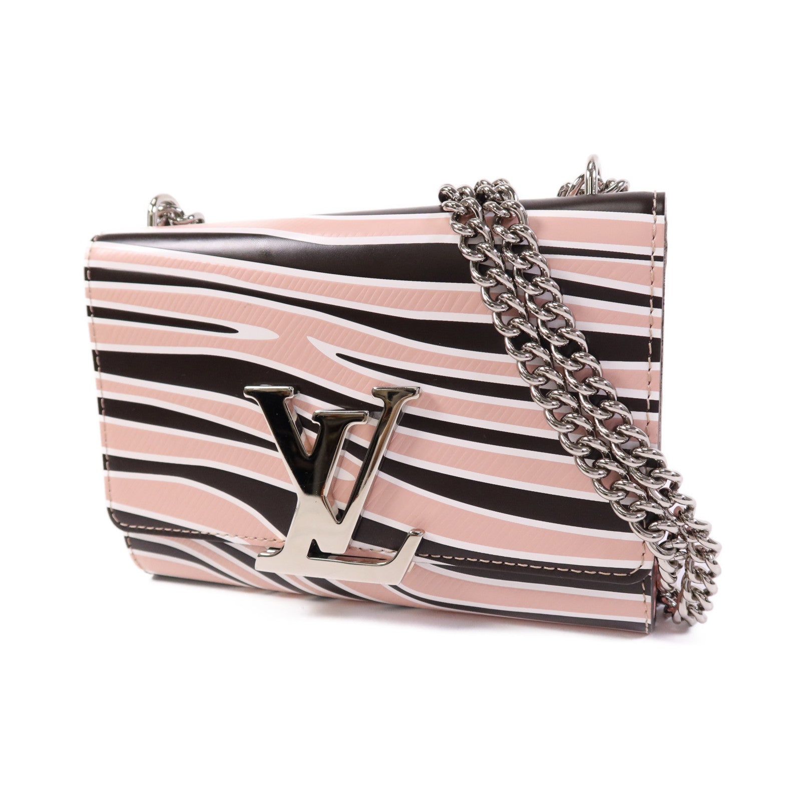 LOUIS VUITTON Epi Zebra Print Bag銀扣鏈帶肩背袋