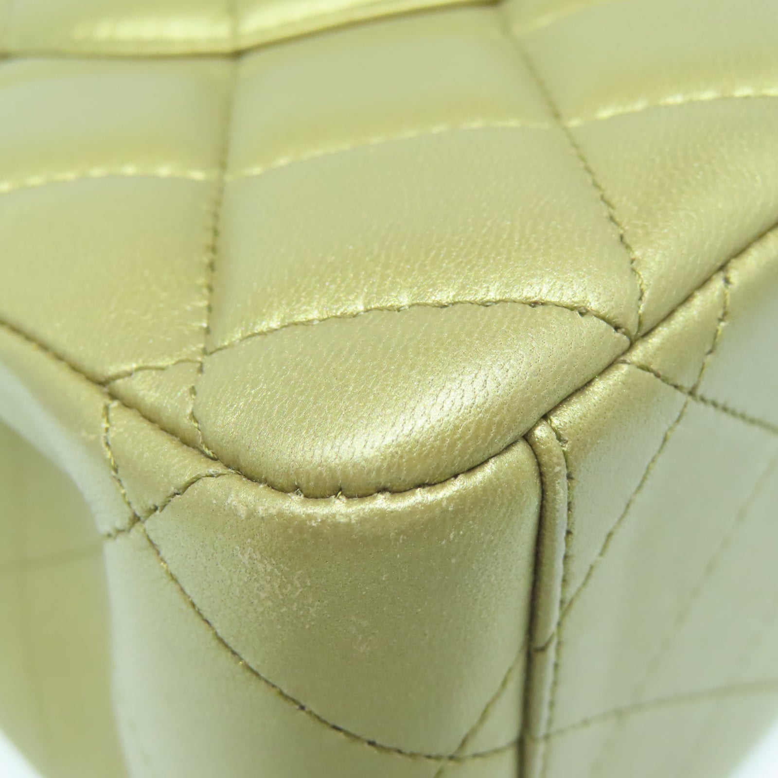 CHANEL 【激減優惠】菱格羊皮皮革Chain Shoulder金扣鏈帶肩背袋金色