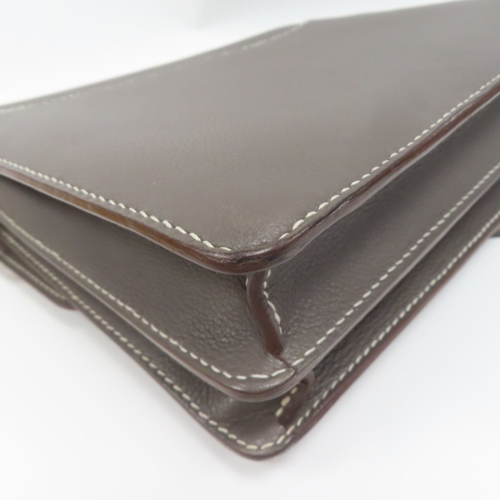 HERMES Evercolor皮革Roulis 23金扣肩背袋錫灰色