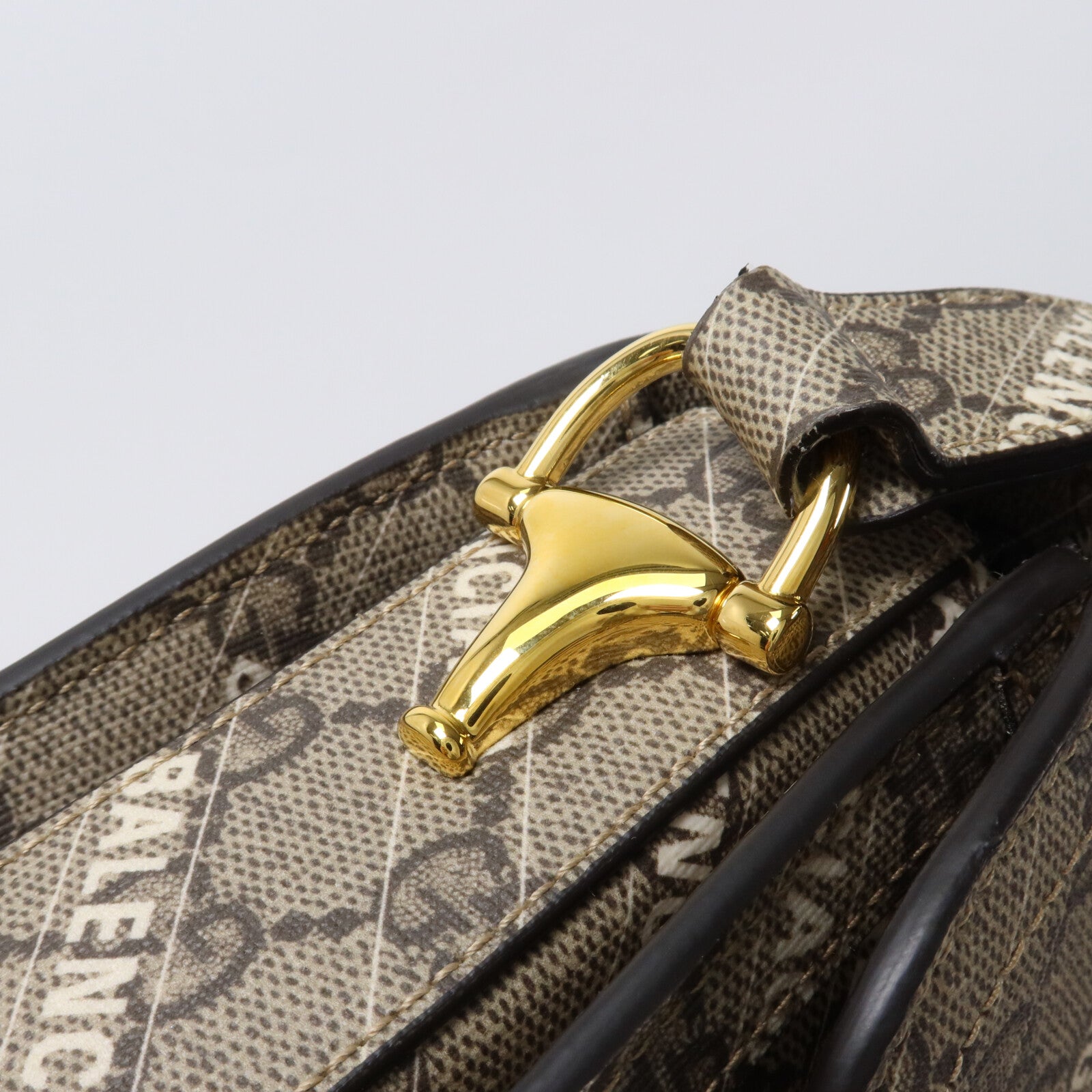 GUCCI 塗層帆布Gucci x Balenciaga Horsebit GG Supreme肩背袋