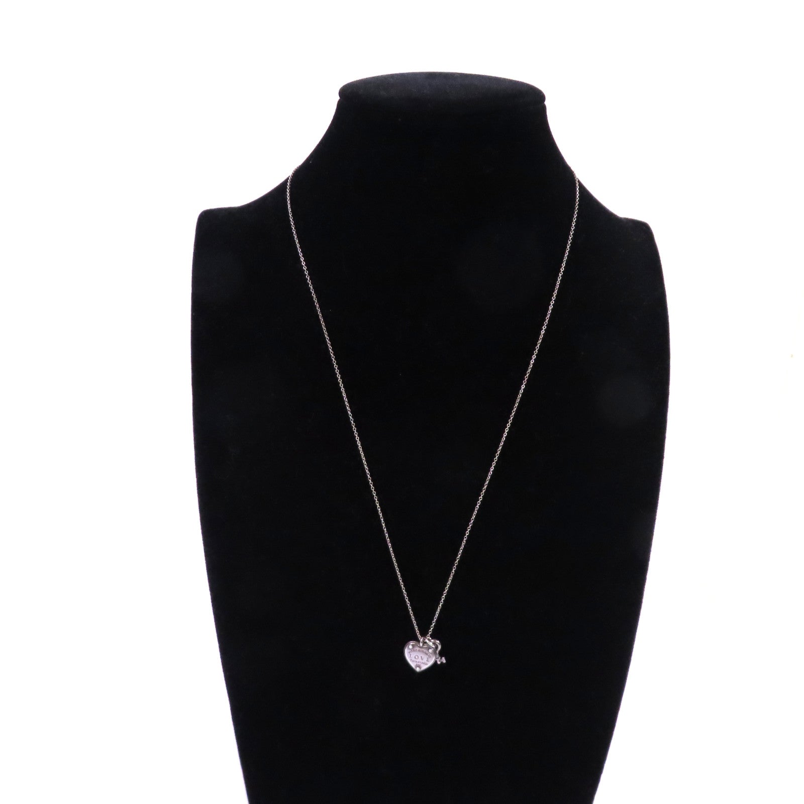 TIFFANY＆CO 925純銀Heart rock and key Necklace項鏈
