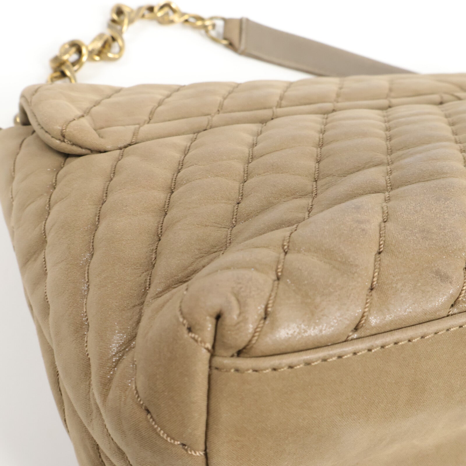 CHANEL 牛皮皮革Irdescent Supique Flap Bag鏈帶肩背袋