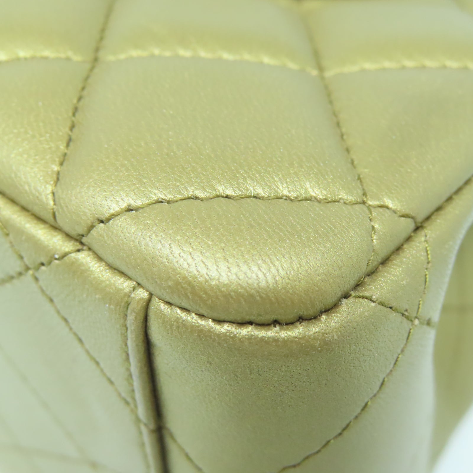 CHANEL 【激減優惠】菱格羊皮皮革Chain Shoulder金扣鏈帶肩背袋金色