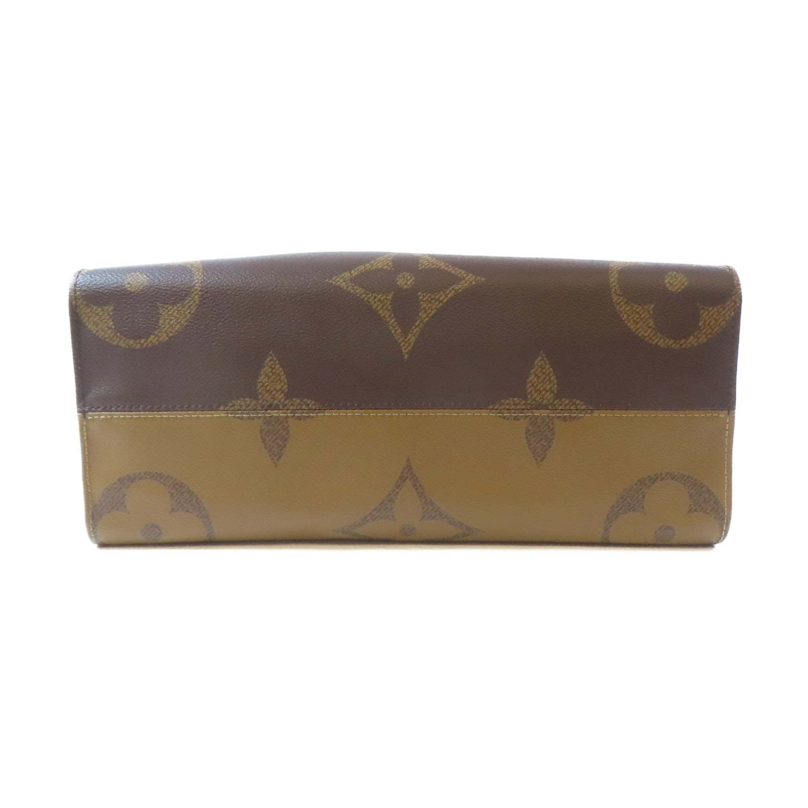 LOUIS VUITTON Monogram Giant On The Go MM金扣手挽肩背兩用袋啡色