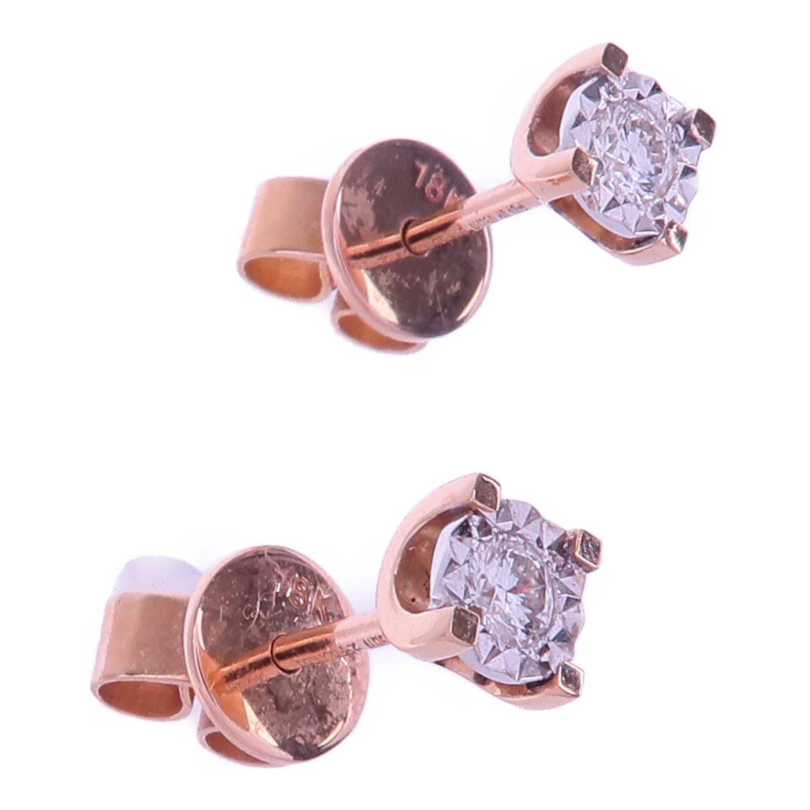 JEWELRY 18K玫瑰金/黃金Diamond Earrings鑽石耳環