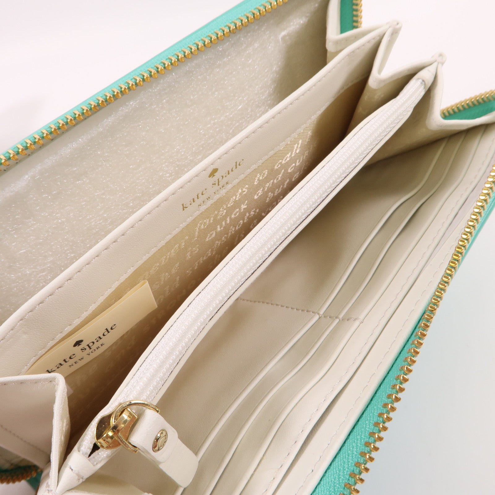 Kate Spade GHW Long Wallet Calfskin Leather Blue