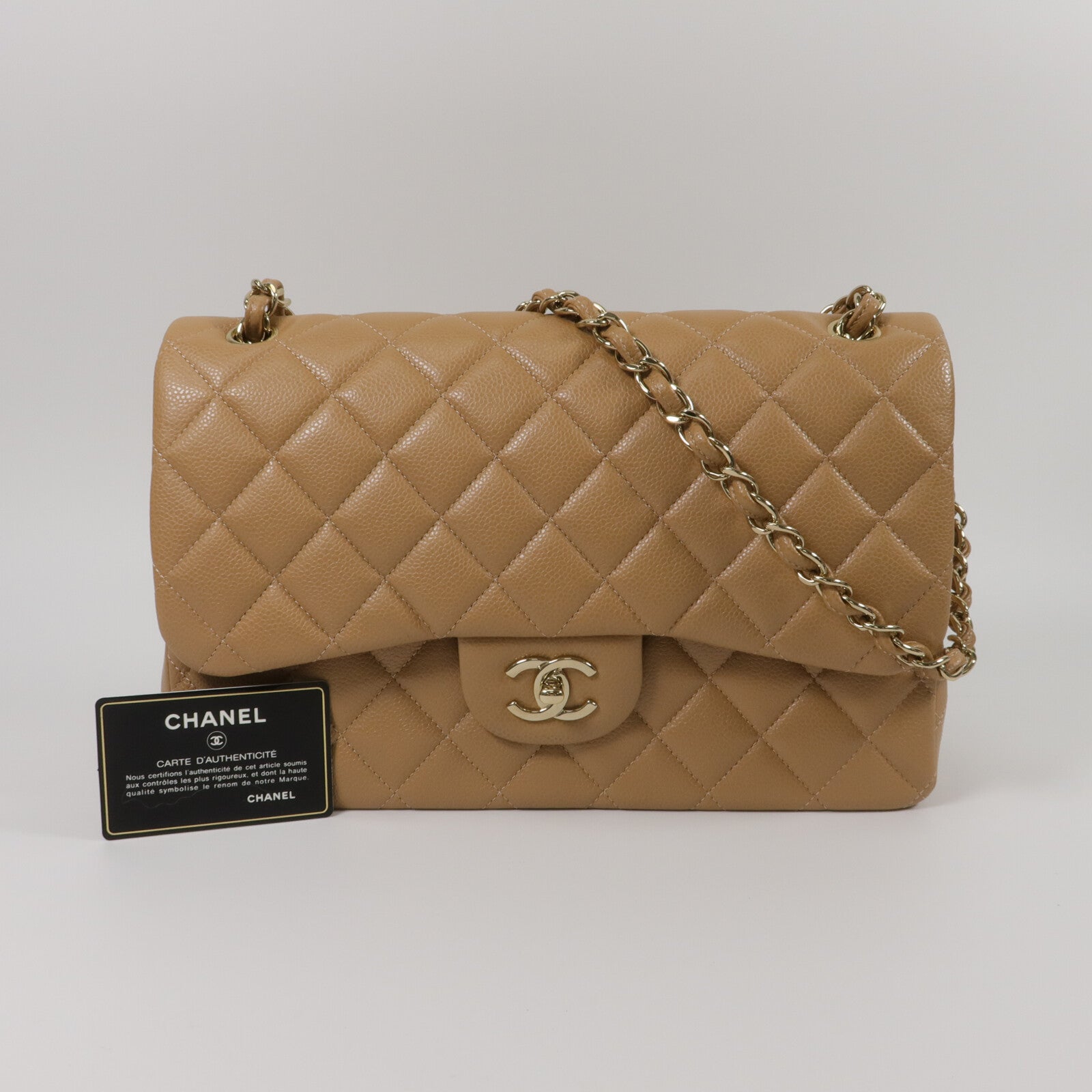 CHANEL 牛皮皮革Large Classic鏈帶肩背袋