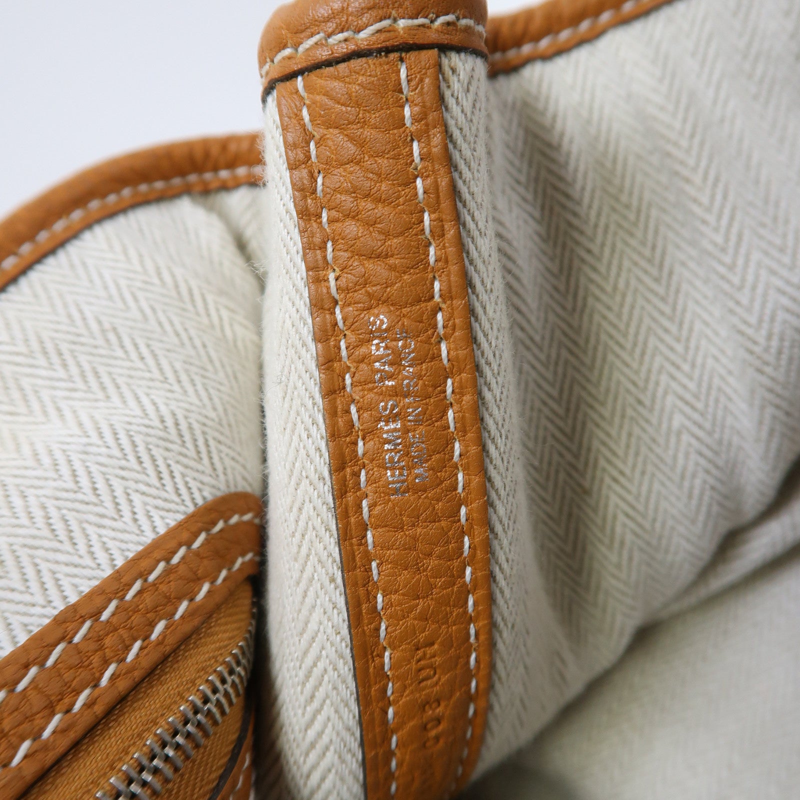 HERMES Negonda皮革Garden Party TPM銀扣手挽袋Gold/駝色