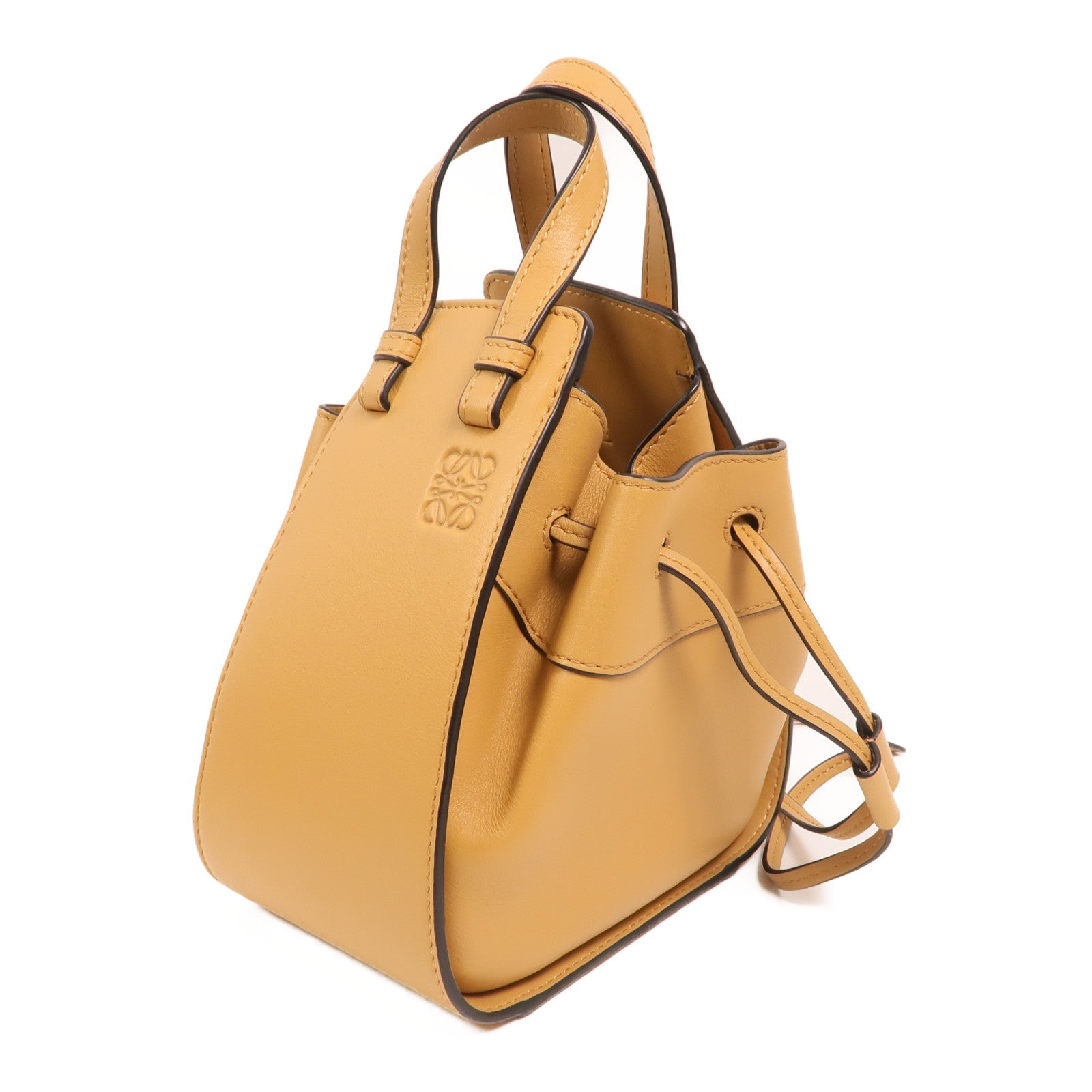LOEWE 牛皮皮革Mini Hammock金扣手挽肩背兩用袋