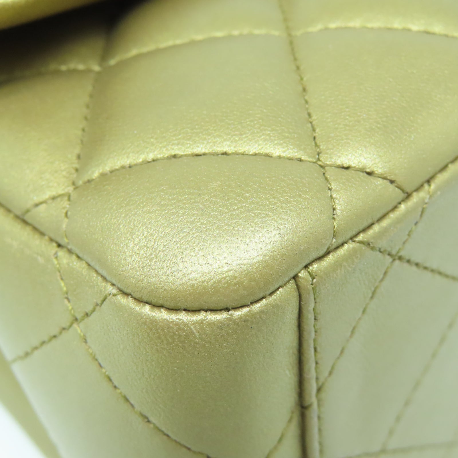CHANEL 【激減優惠】菱格羊皮皮革Chain Shoulder金扣鏈帶肩背袋金色