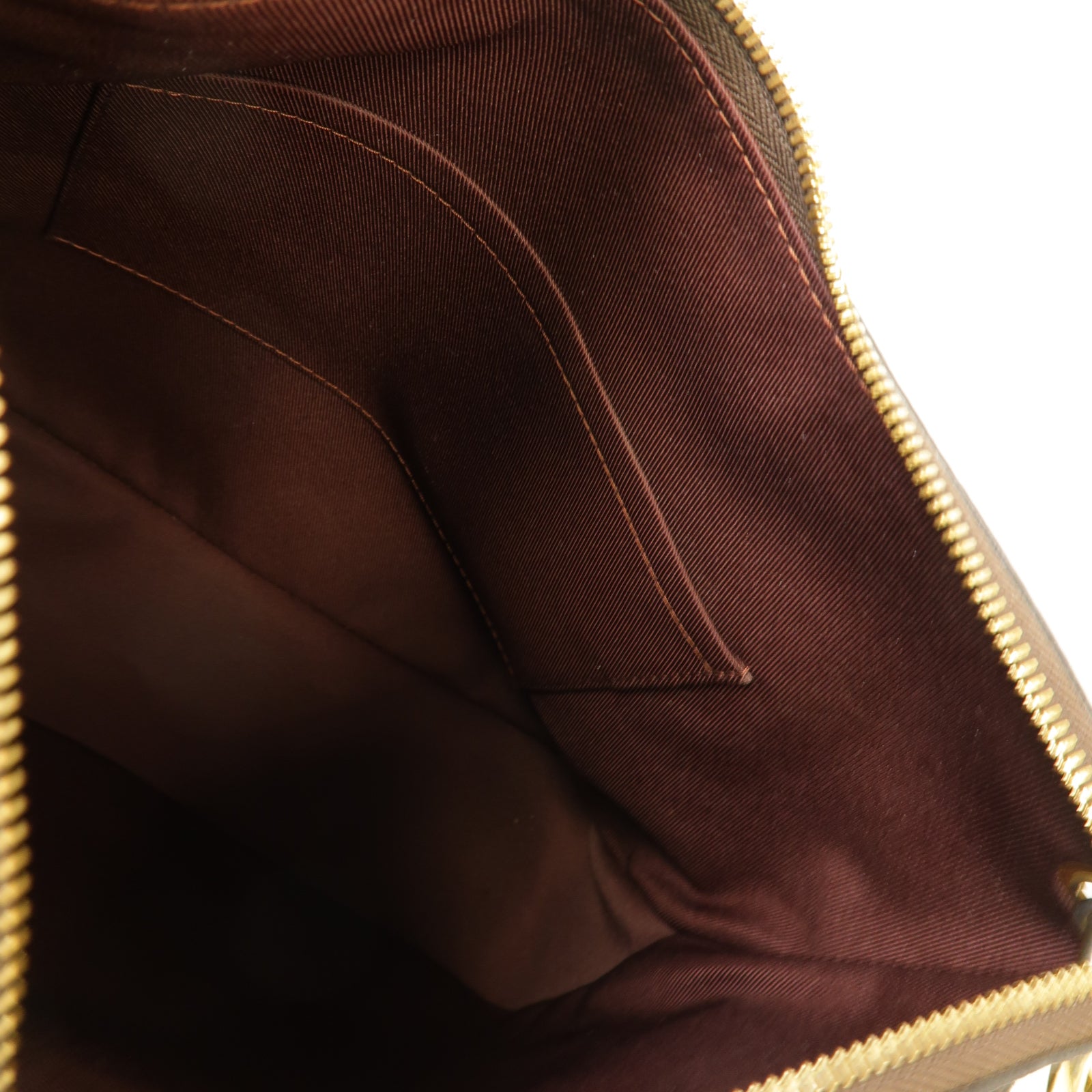 LOUIS VUITTON Monogram Odeon金扣肩背袋棕色