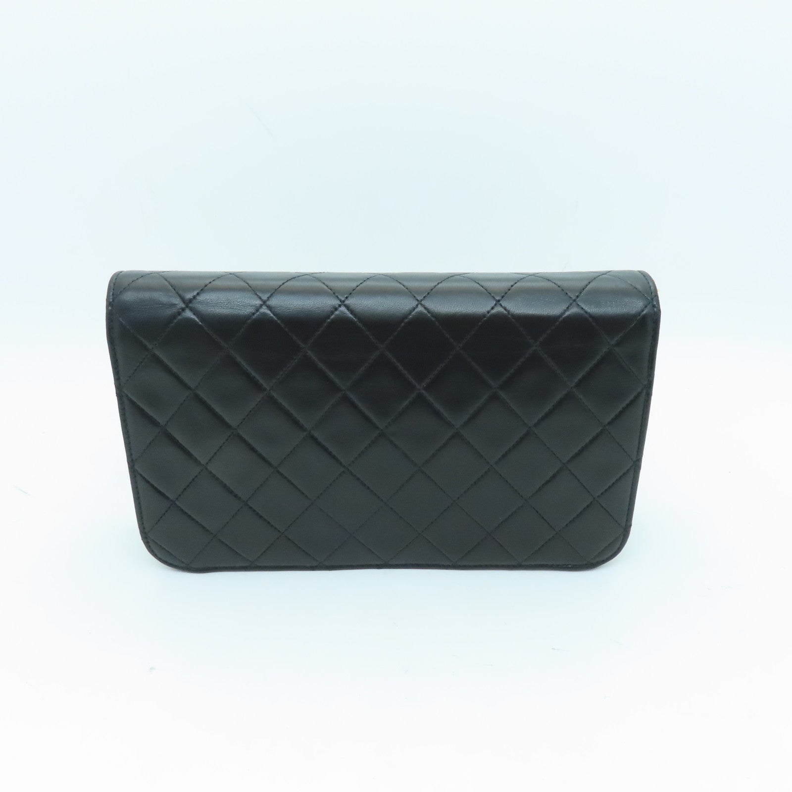 CHANEL rhombic sheepskin leather Chain Shoulder gold buckle chain shoulder bag black