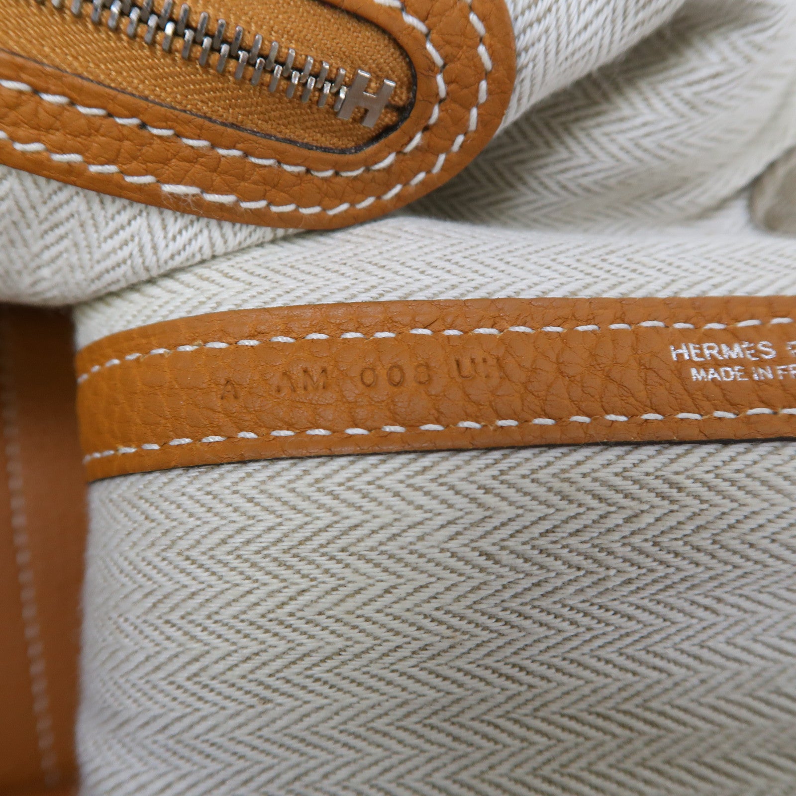 HERMES Negonda皮革Garden Party TPM銀扣手挽袋Gold/駝色