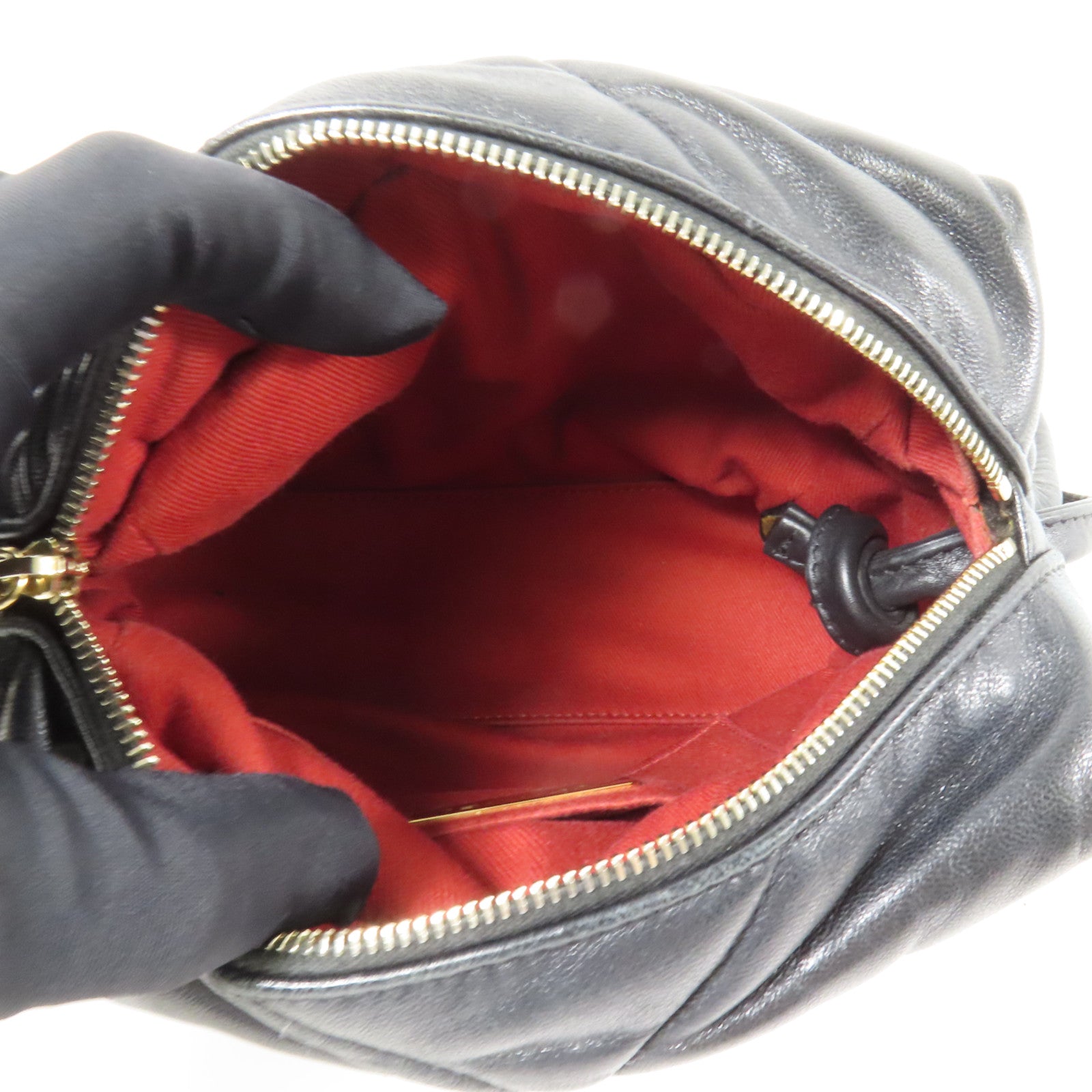 CHANEL 羊皮皮革Shoulder Bag金扣鏈帶肩背袋