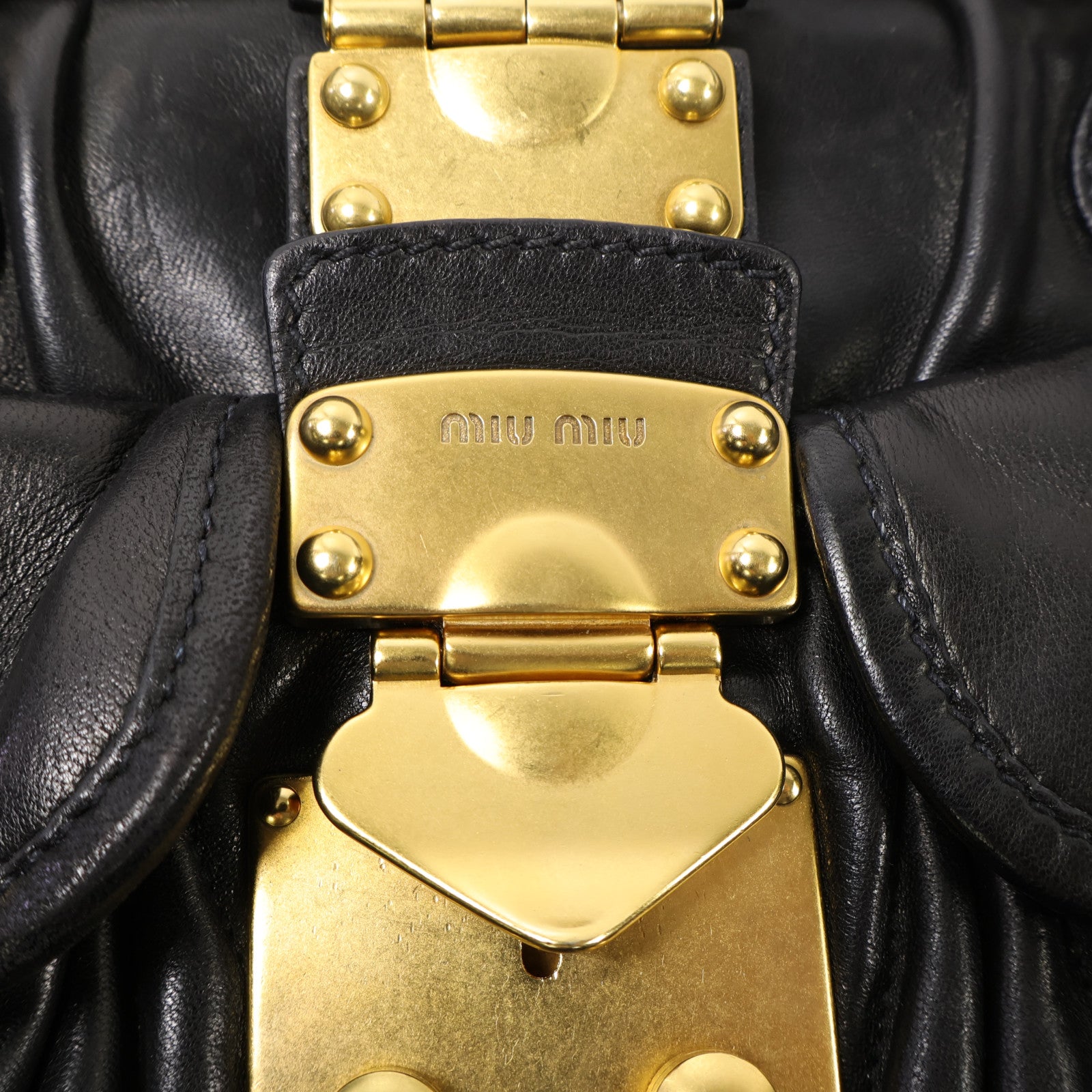 Miu Miu 羊皮皮革Tote Bag金扣手挽袋