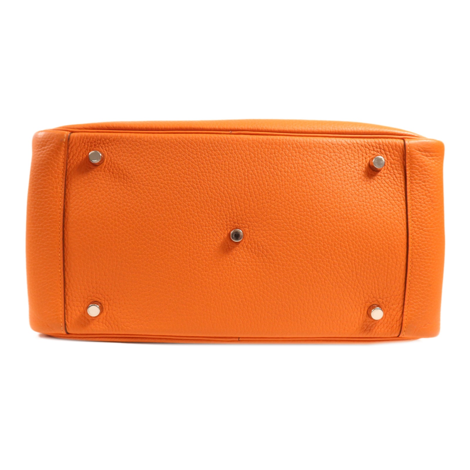 HERMES Clemence皮革Lindy 34銀扣手挽肩背兩用袋Feu