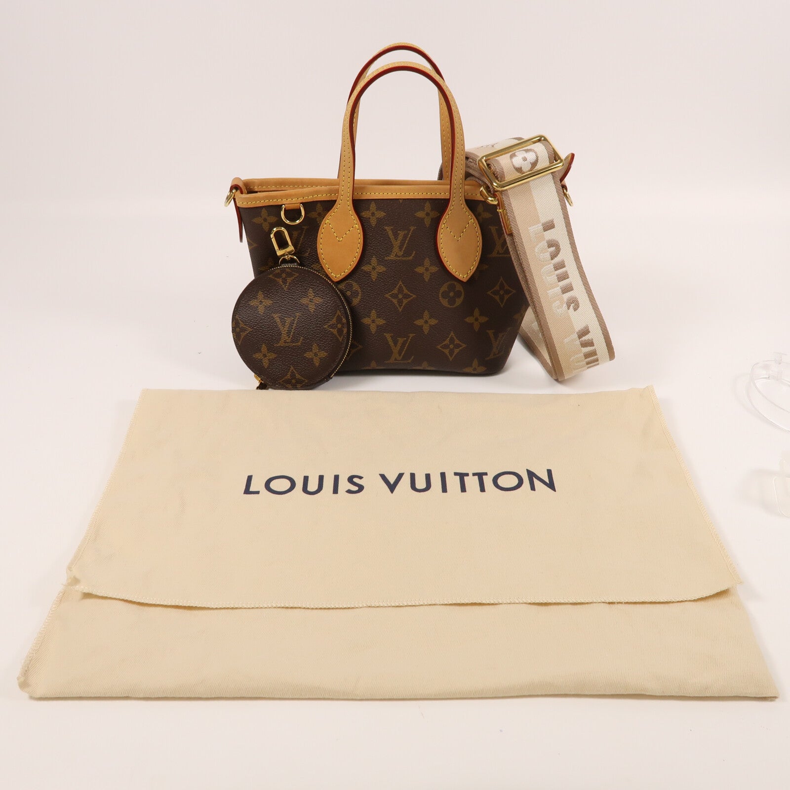 LOUIS VUITTON Monogram Neverfull BB金扣手挽肩背兩用袋