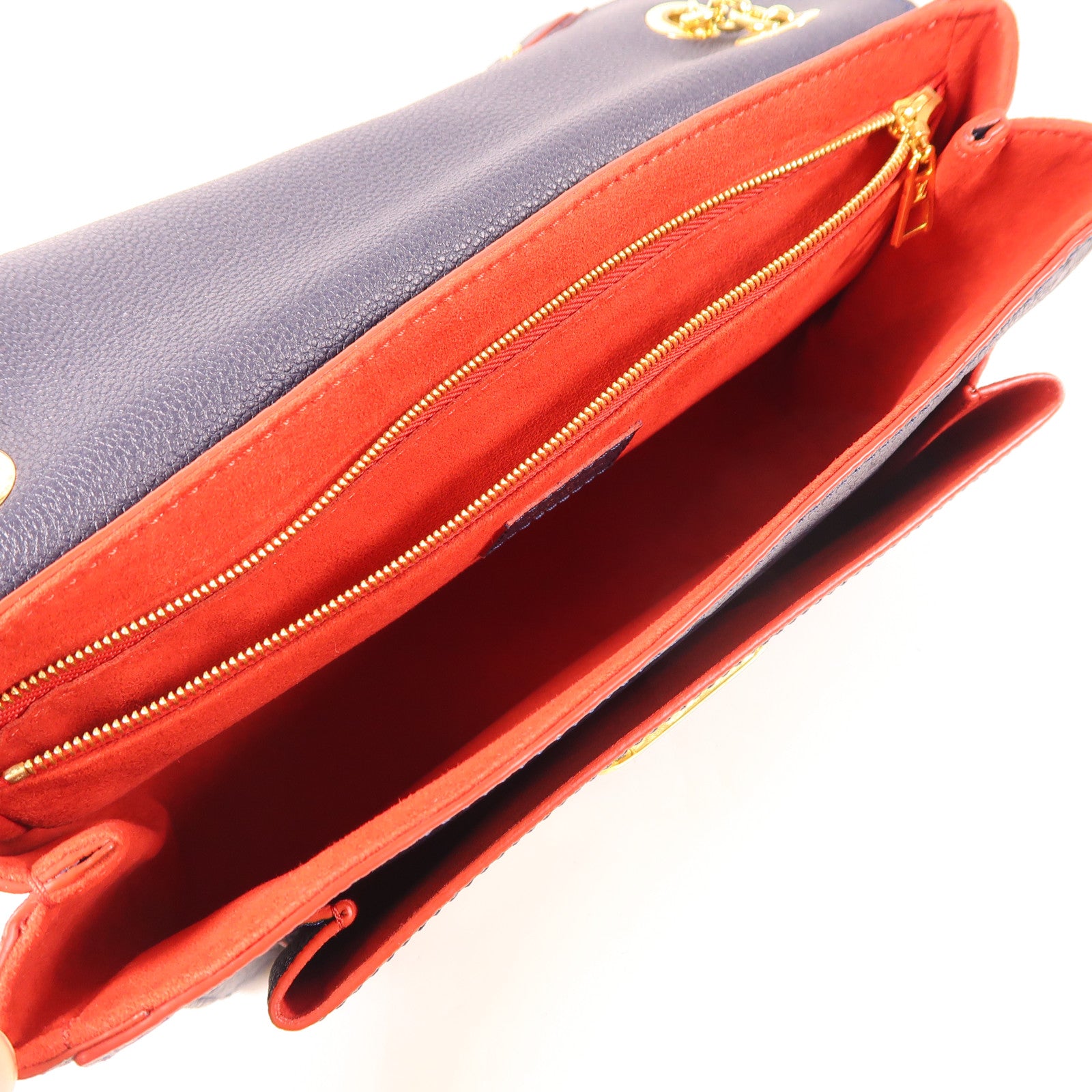 LOUIS VUITTON Monogram Empreinte Vavin PM金扣肩背袋深藍色