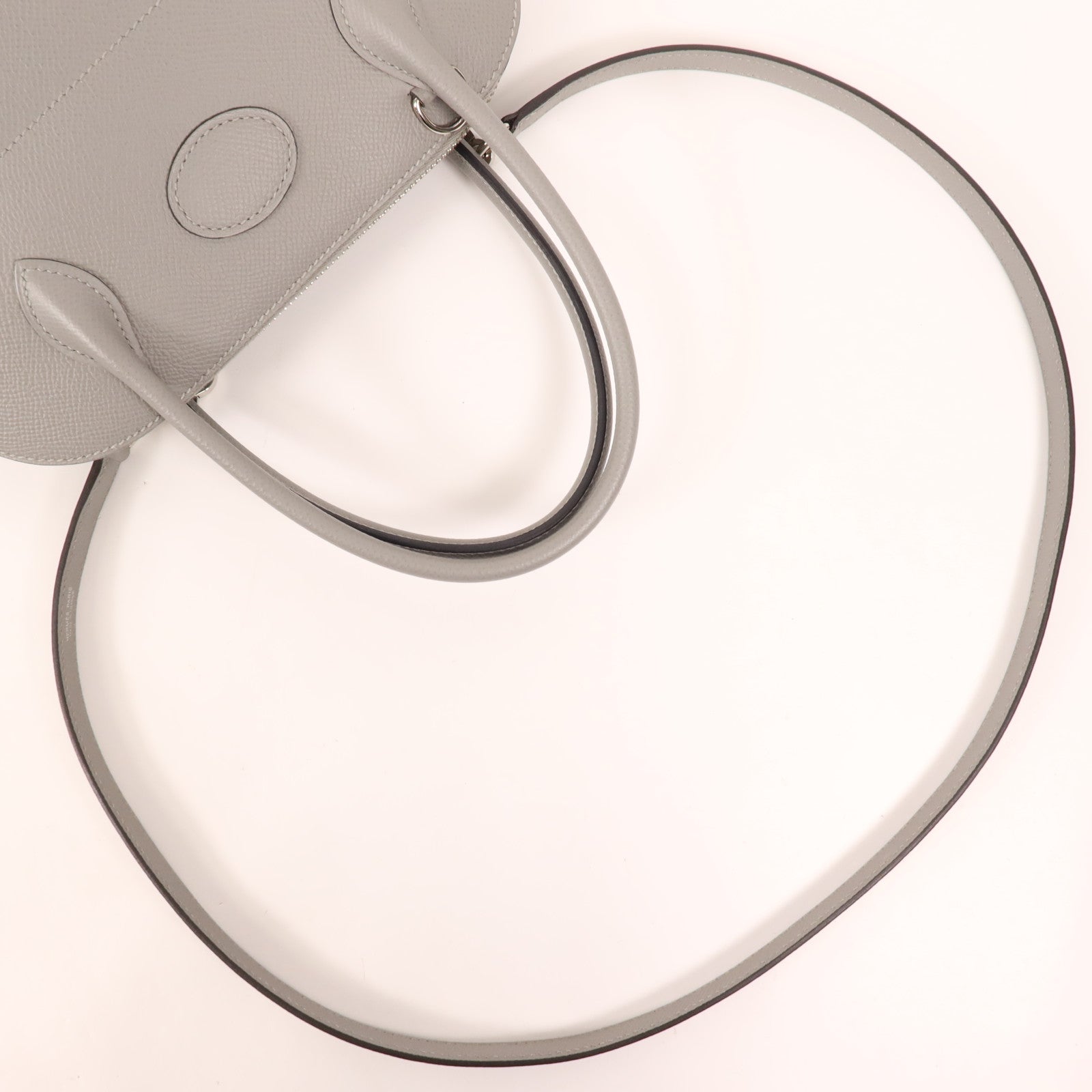 HERMES Epsom皮革Bolide 27銀扣手挽肩背兩用袋Gris Mouette