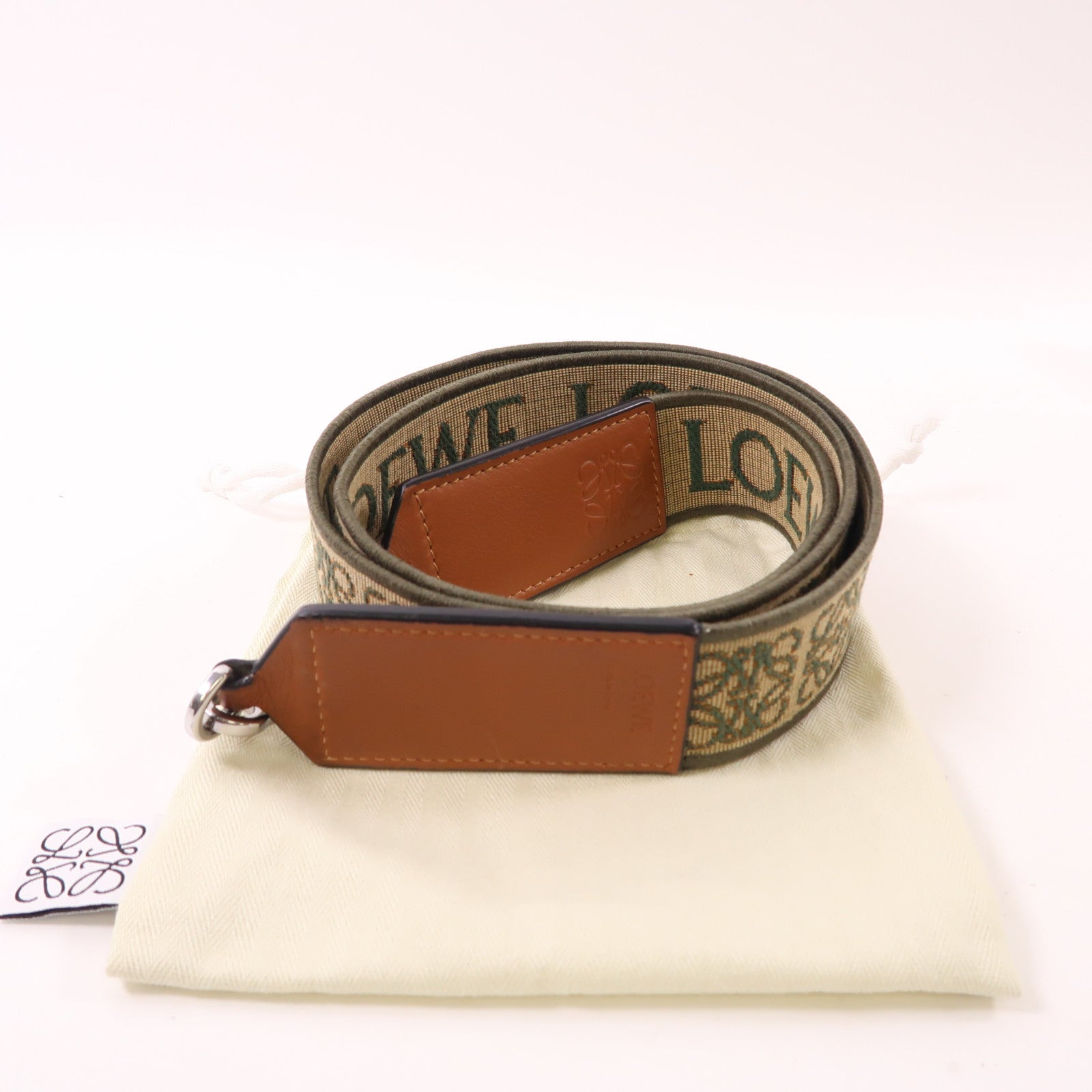 LOEWE 帆布Shoulder Strap金扣肩帶