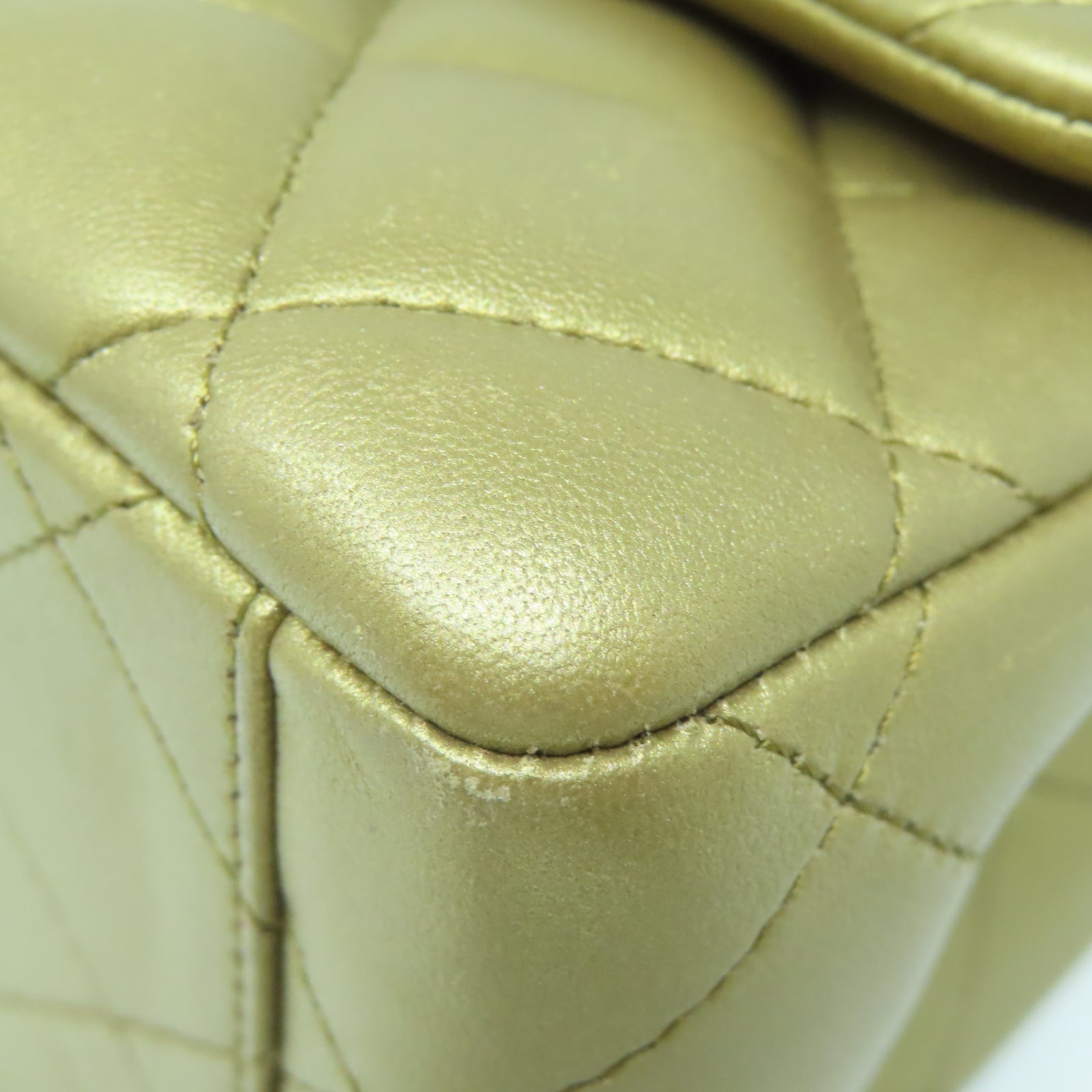 CHANEL 【激減優惠】菱格羊皮皮革Chain Shoulder金扣鏈帶肩背袋金色