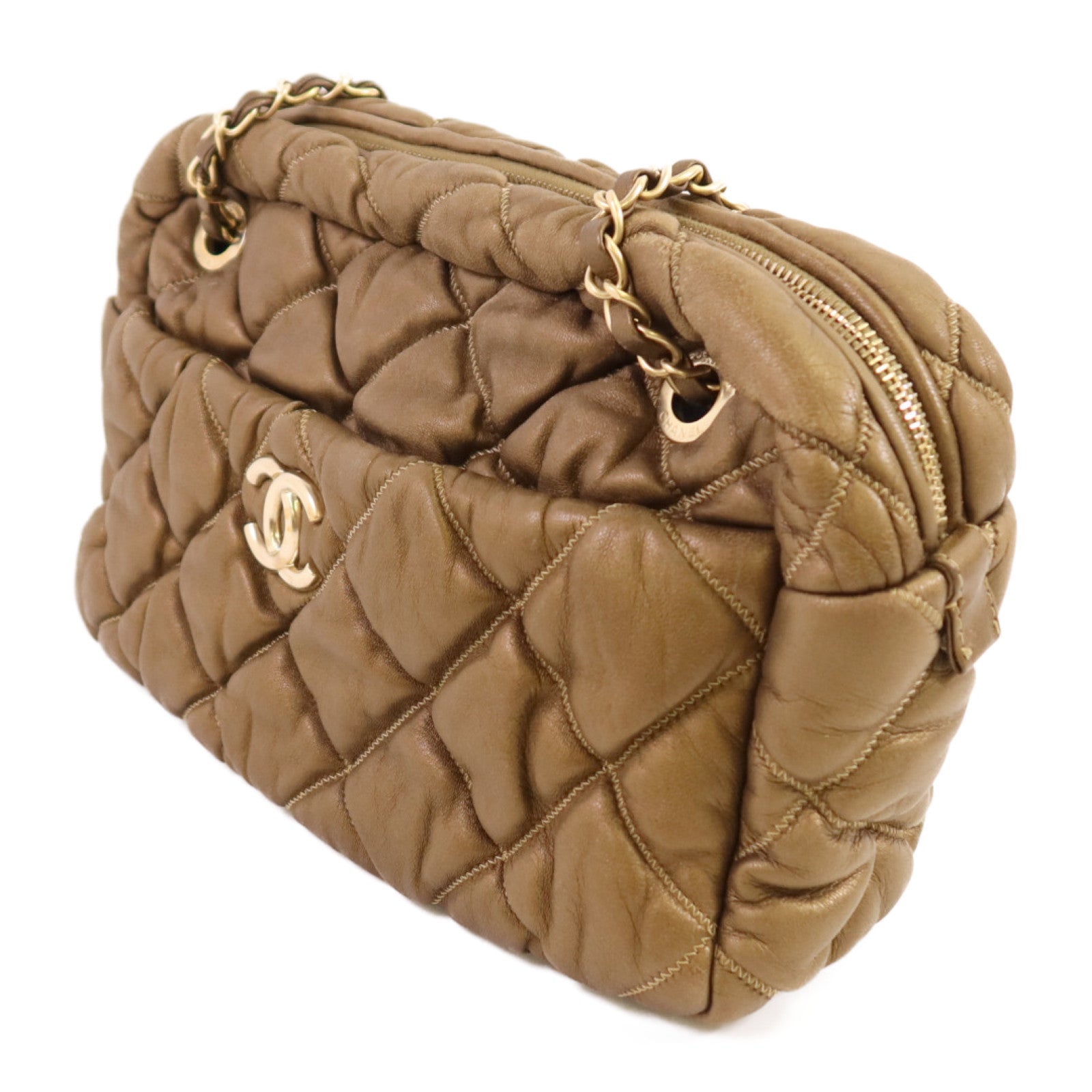 CHANEL 牛皮皮革Chain Shoulder Bag金扣鏈帶肩背袋