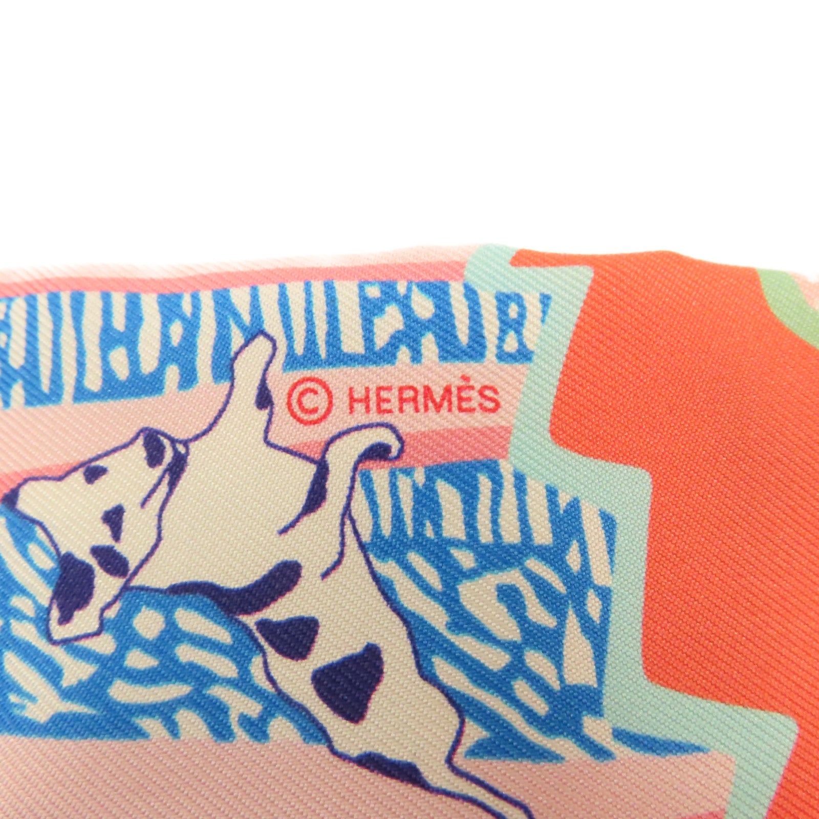 HERMES 絲質Twilly絲巾彩色