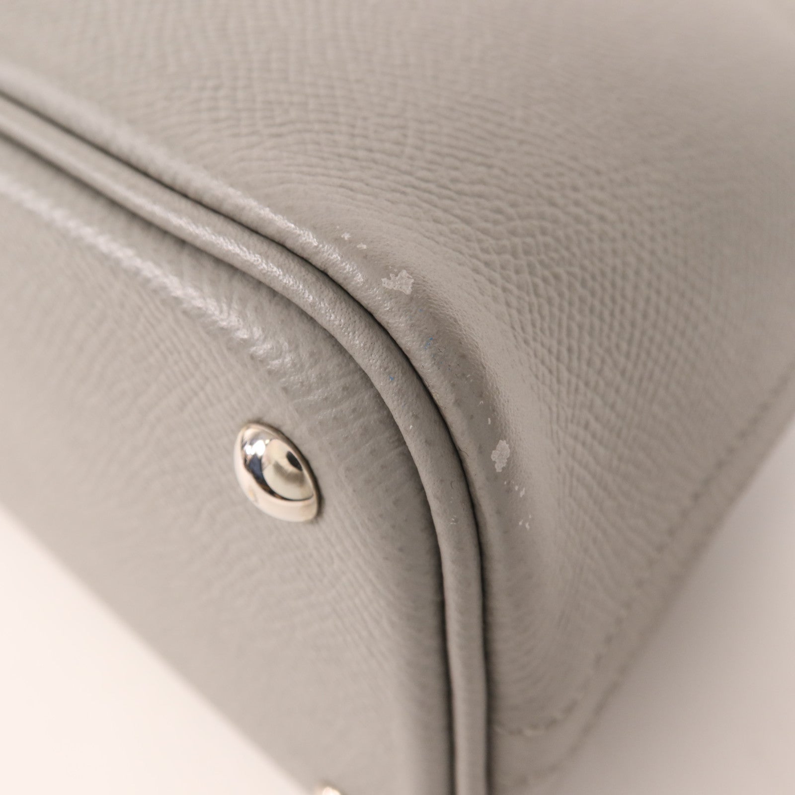 HERMES Epsom皮革Bolide 27銀扣手挽肩背兩用袋Gris Mouette