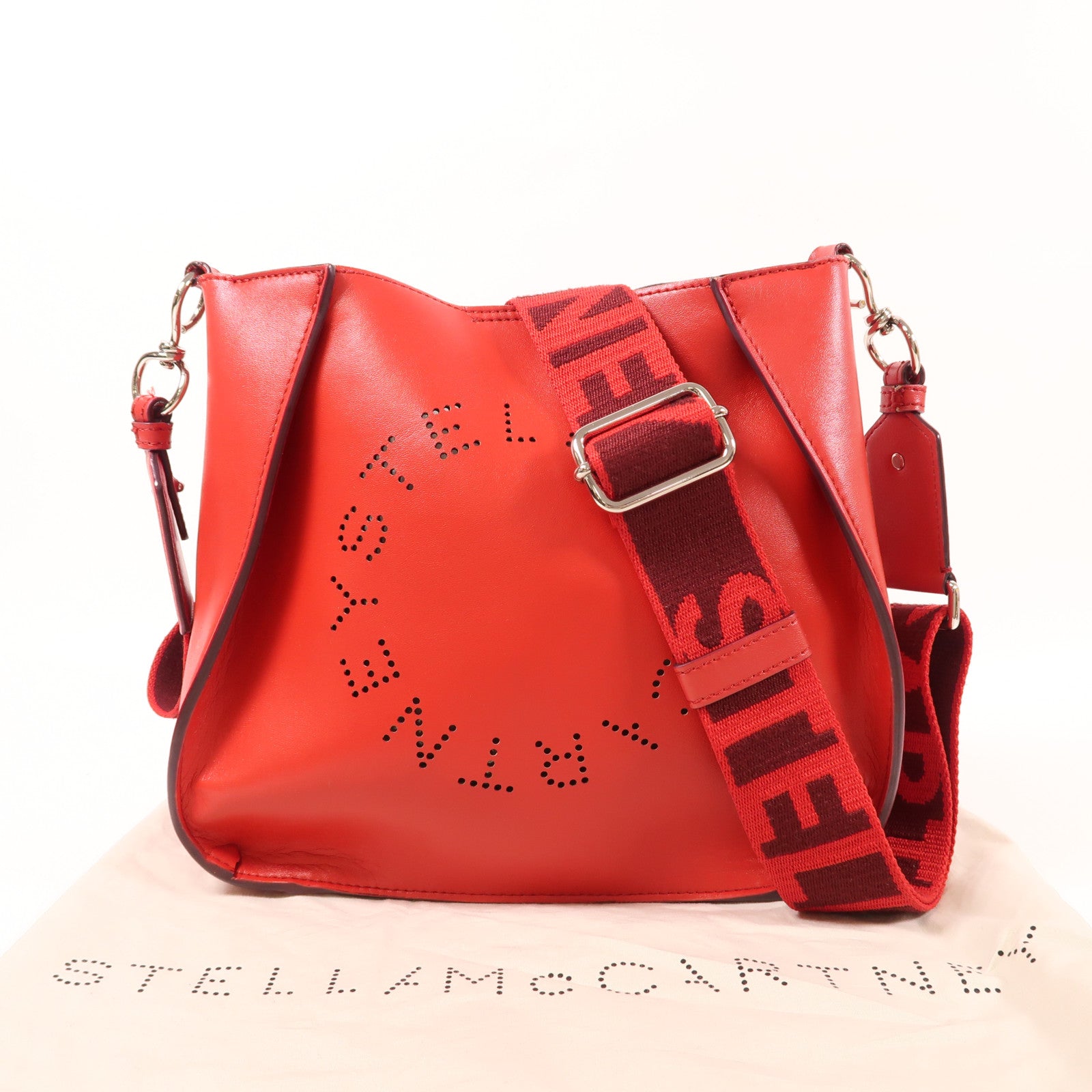 Stella McCartney 皮革Shoulder Bag銀扣肩背袋