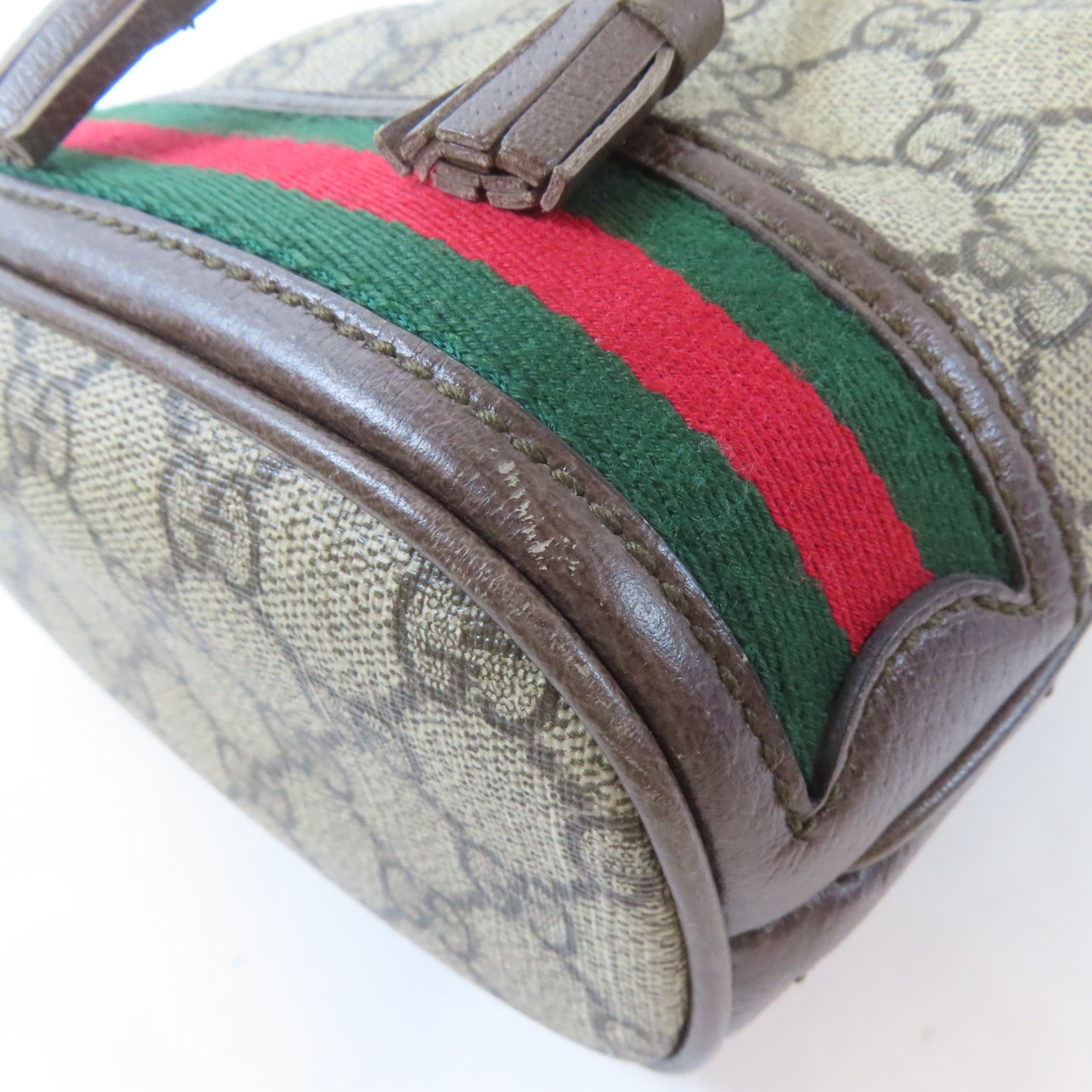 GUCCI 塗層帆布Ophidia Mini Bucket金扣肩背袋啡色