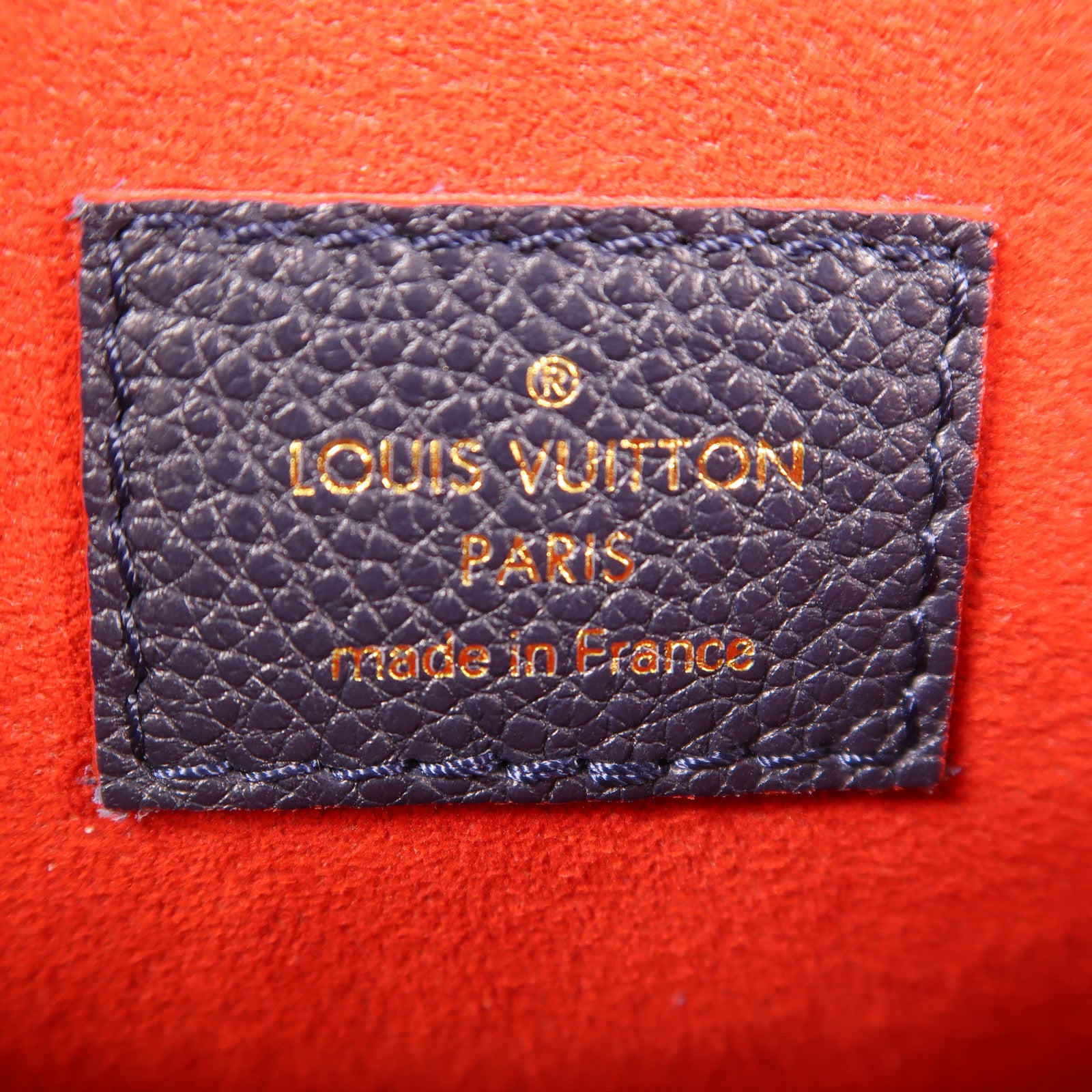 LOUIS VUITTON Monogram Empreinte Vavin PM金扣肩背袋深藍色