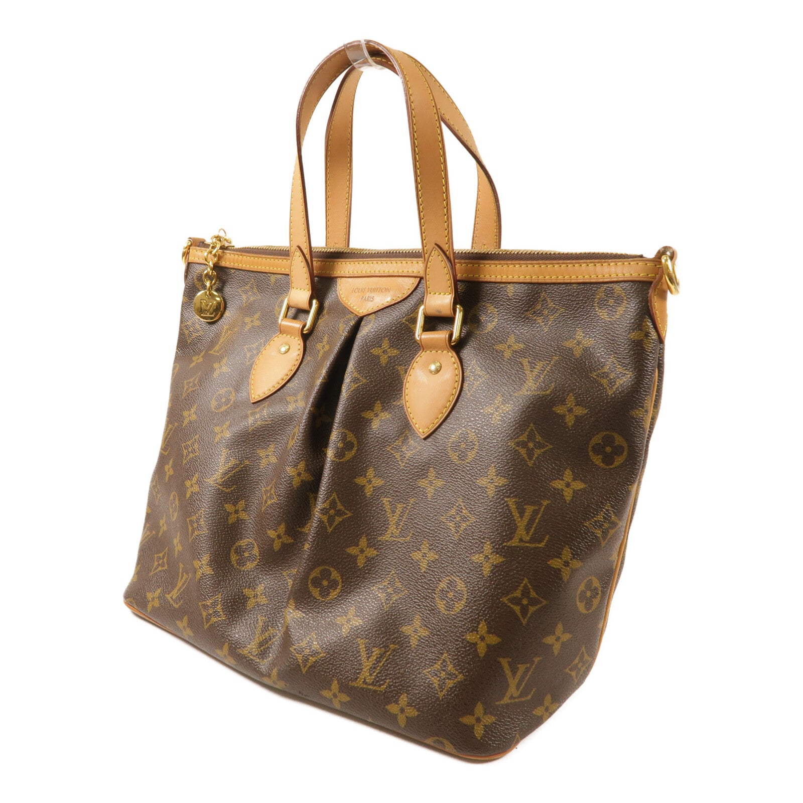 LOUIS VUITTON Monogram Palermo PM金扣手挽肩背兩用袋棕色