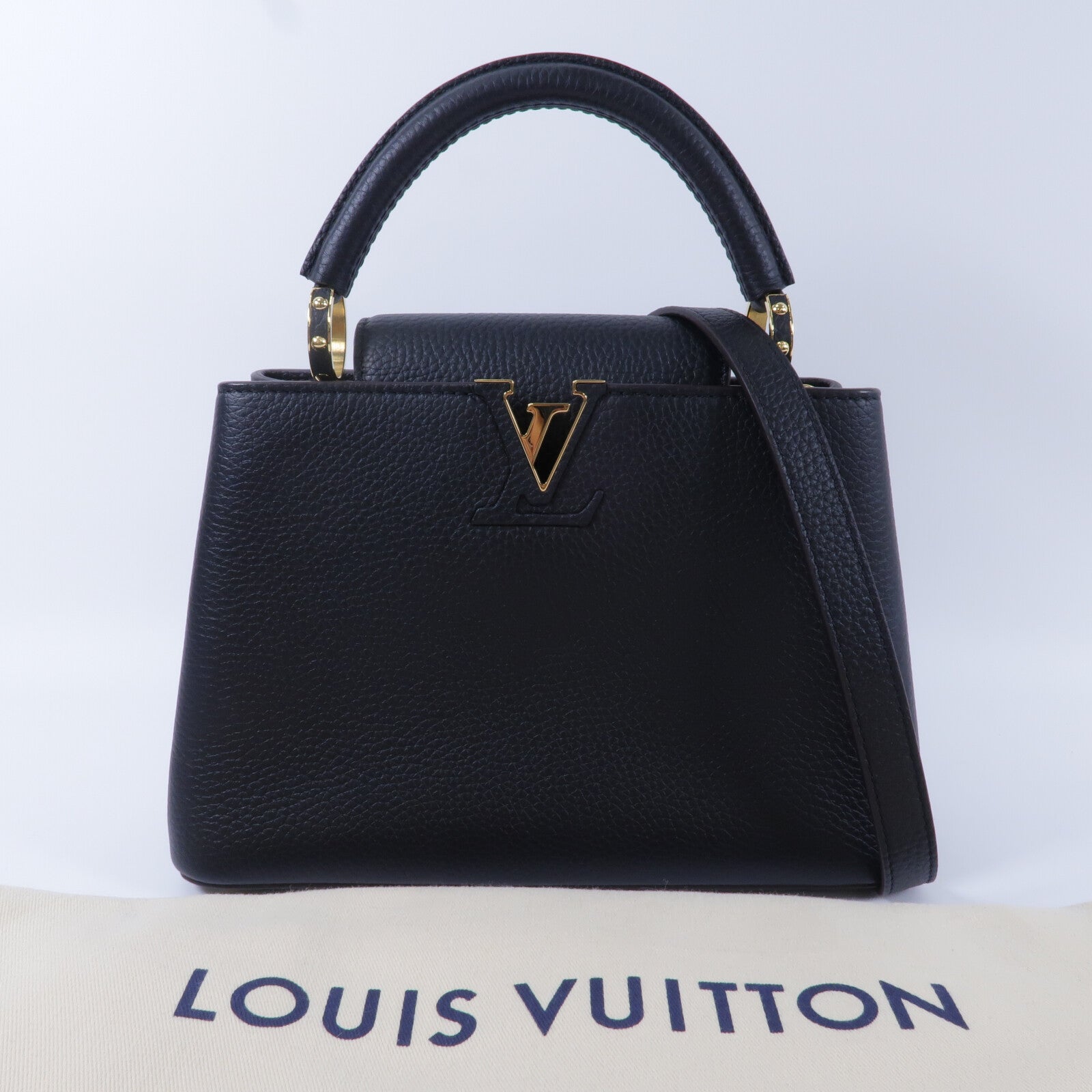 LOUIS VUITTON Taurillon Capucines BB手挽肩背兩用袋