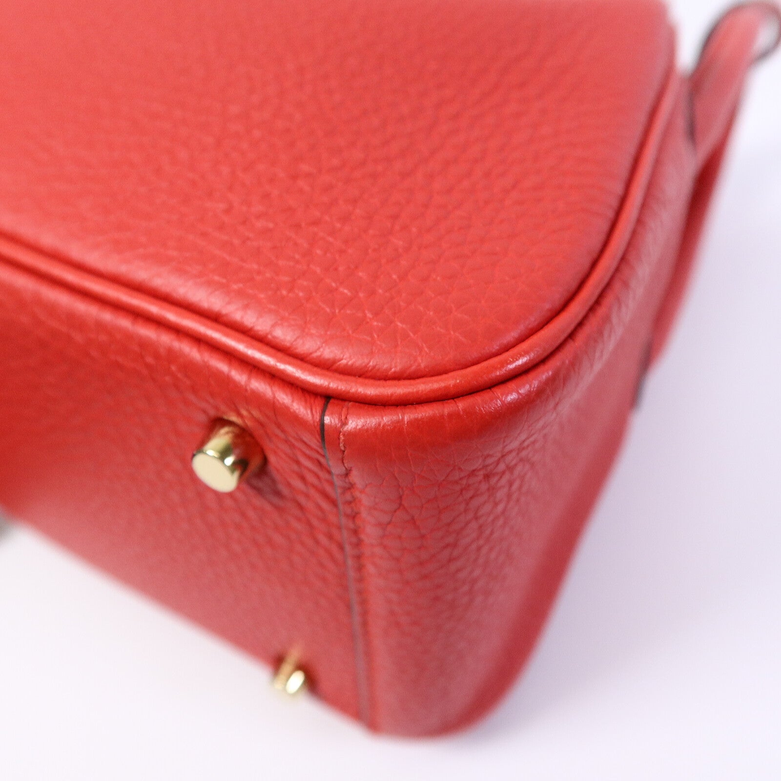 HERMES Clemence皮革Mini Lindy金扣手挽肩背兩用袋