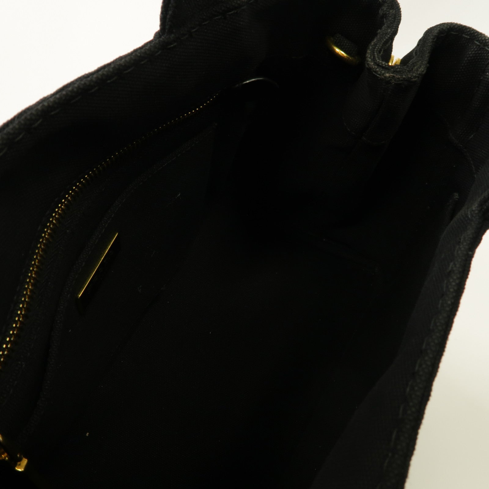 PRADA 帆布2 Way Bag金扣手挽肩背兩用袋黑色