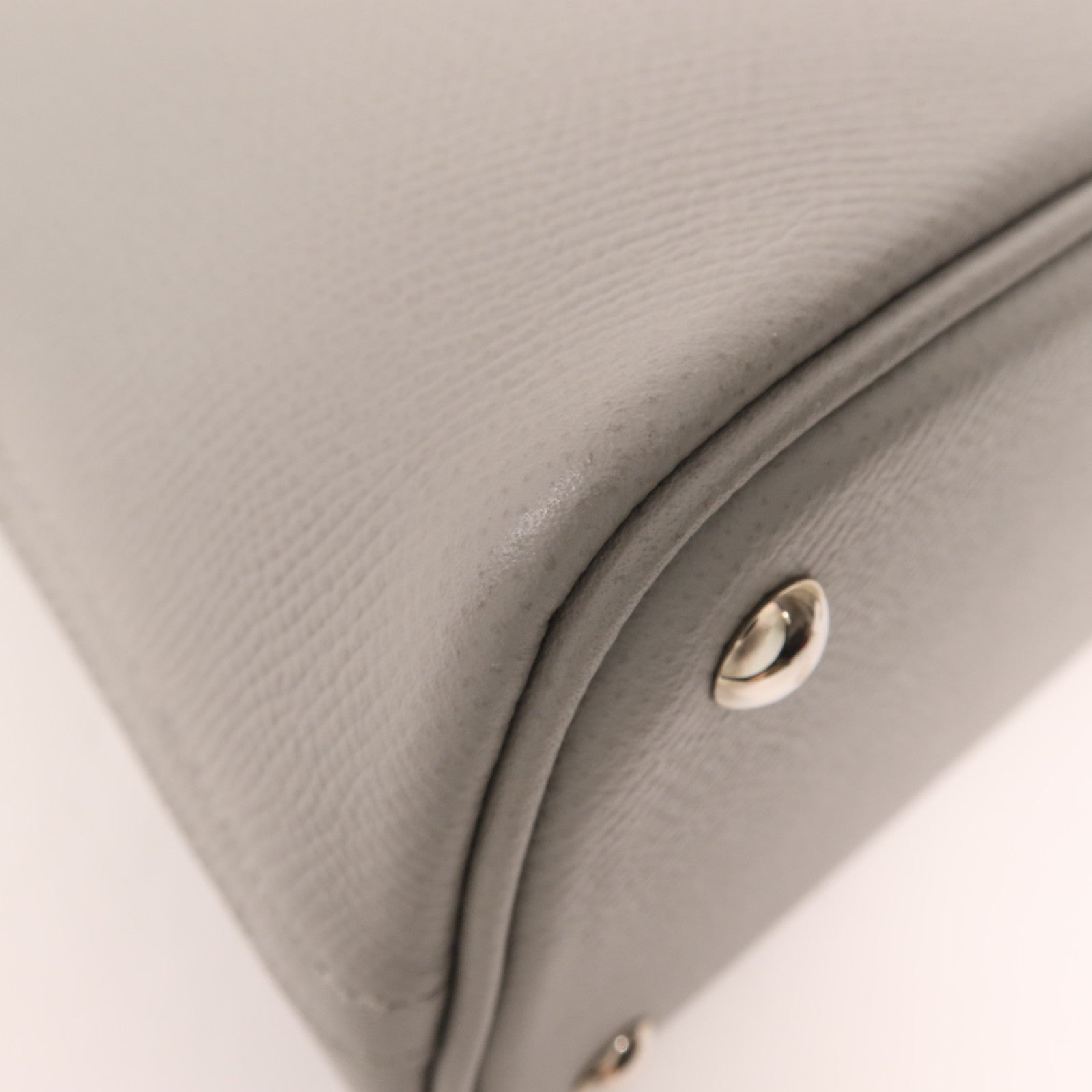 HERMES Epsom皮革Bolide 27銀扣手挽肩背兩用袋Gris Mouette