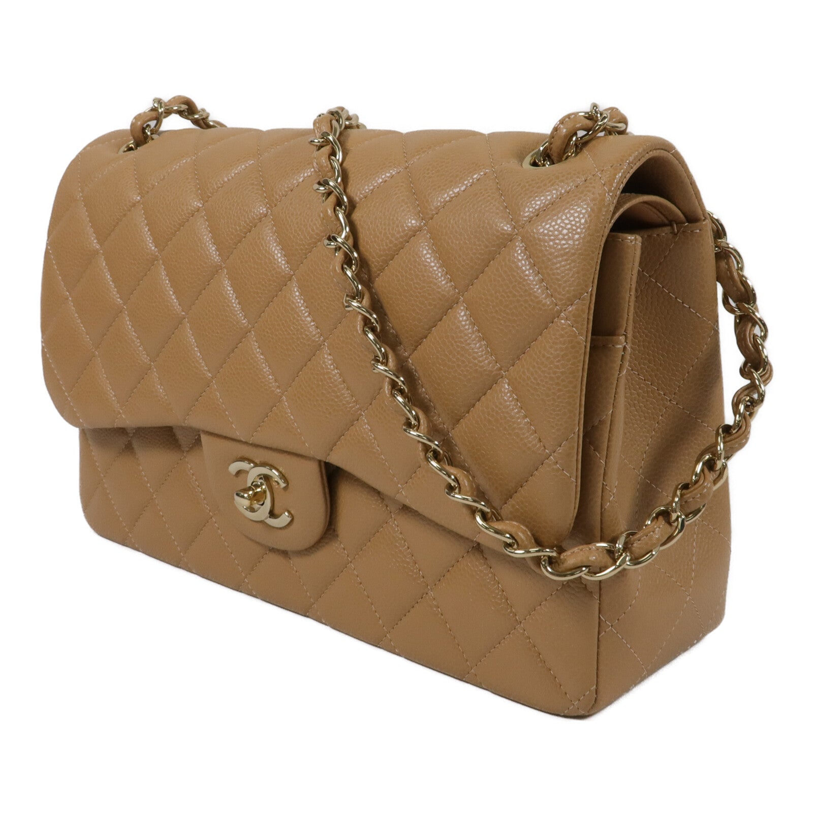 CHANEL 牛皮皮革Large Classic鏈帶肩背袋