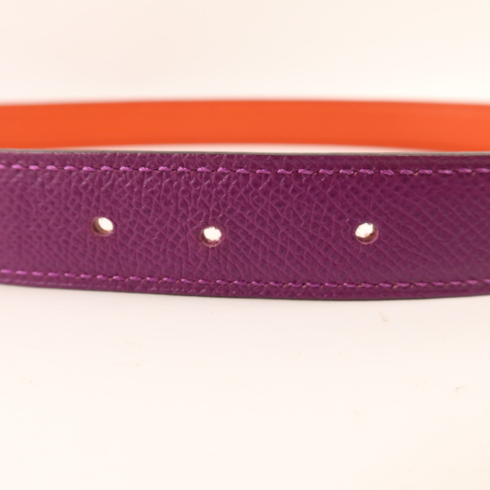 HERMES Epsom皮革H Belt金扣皮帶Anemone/Capucine