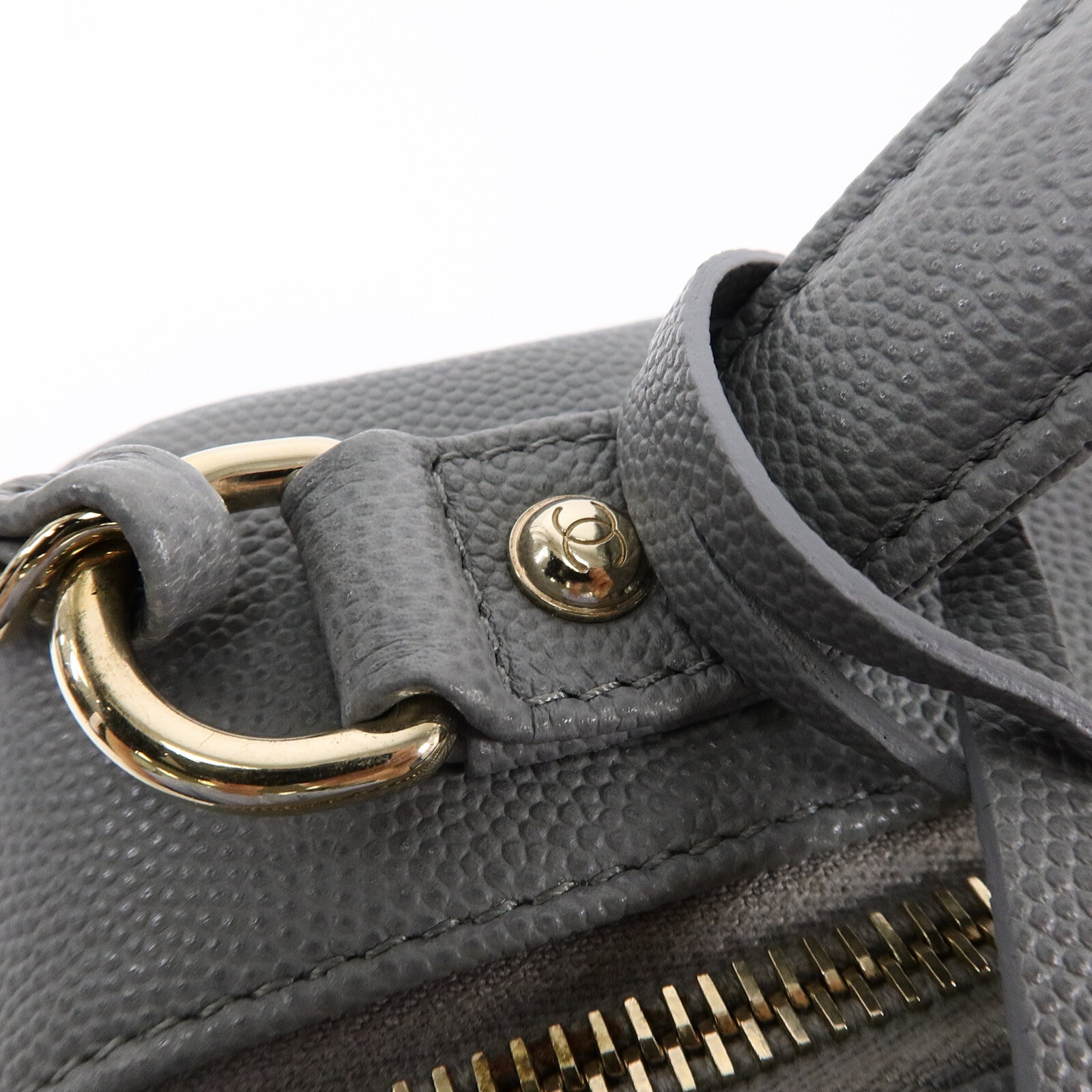 CHANEL 牛皮皮革CC Filigree Vanity Case Medium鏈帶手挽肩背兩用袋
