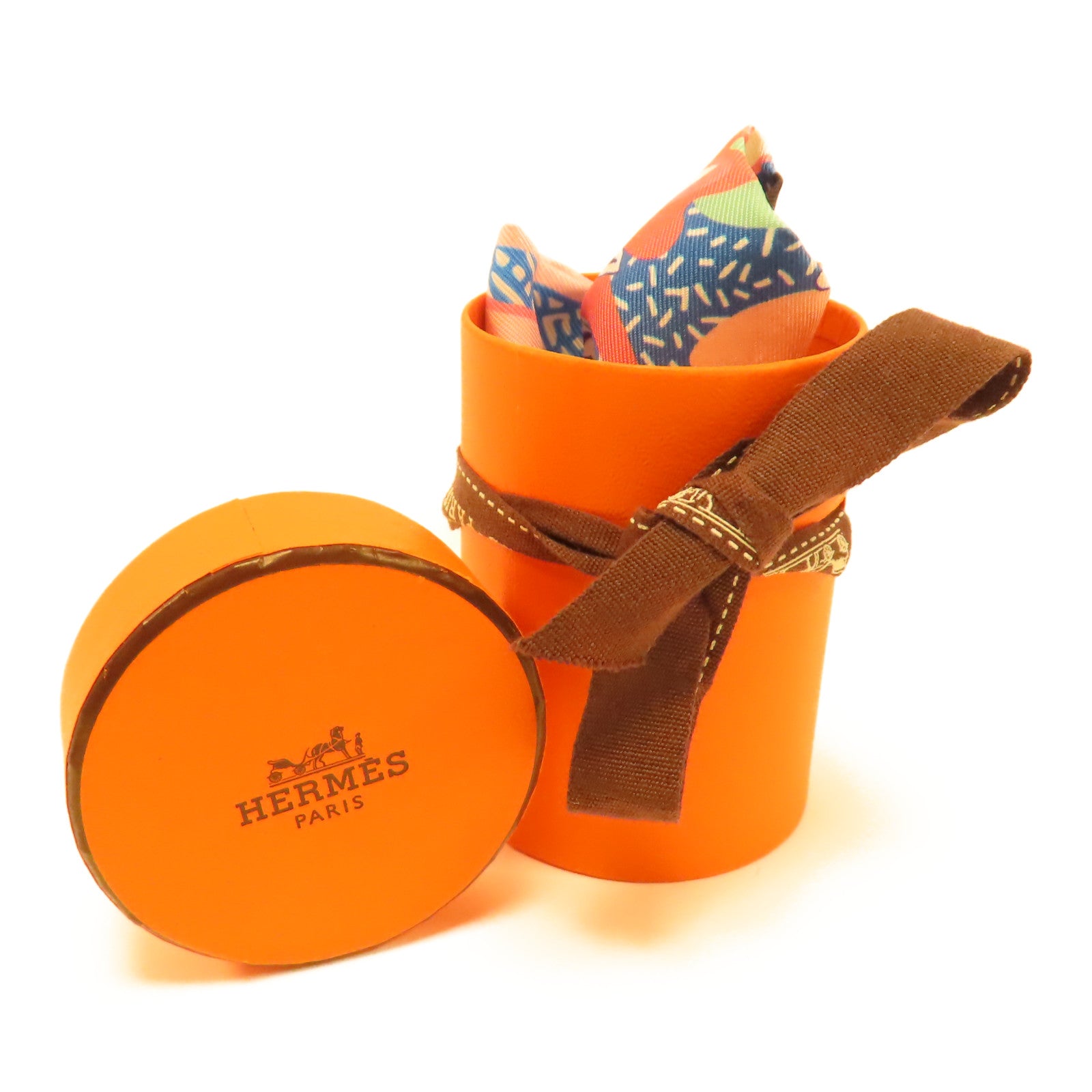 HERMES 絲質Twilly絲巾彩色