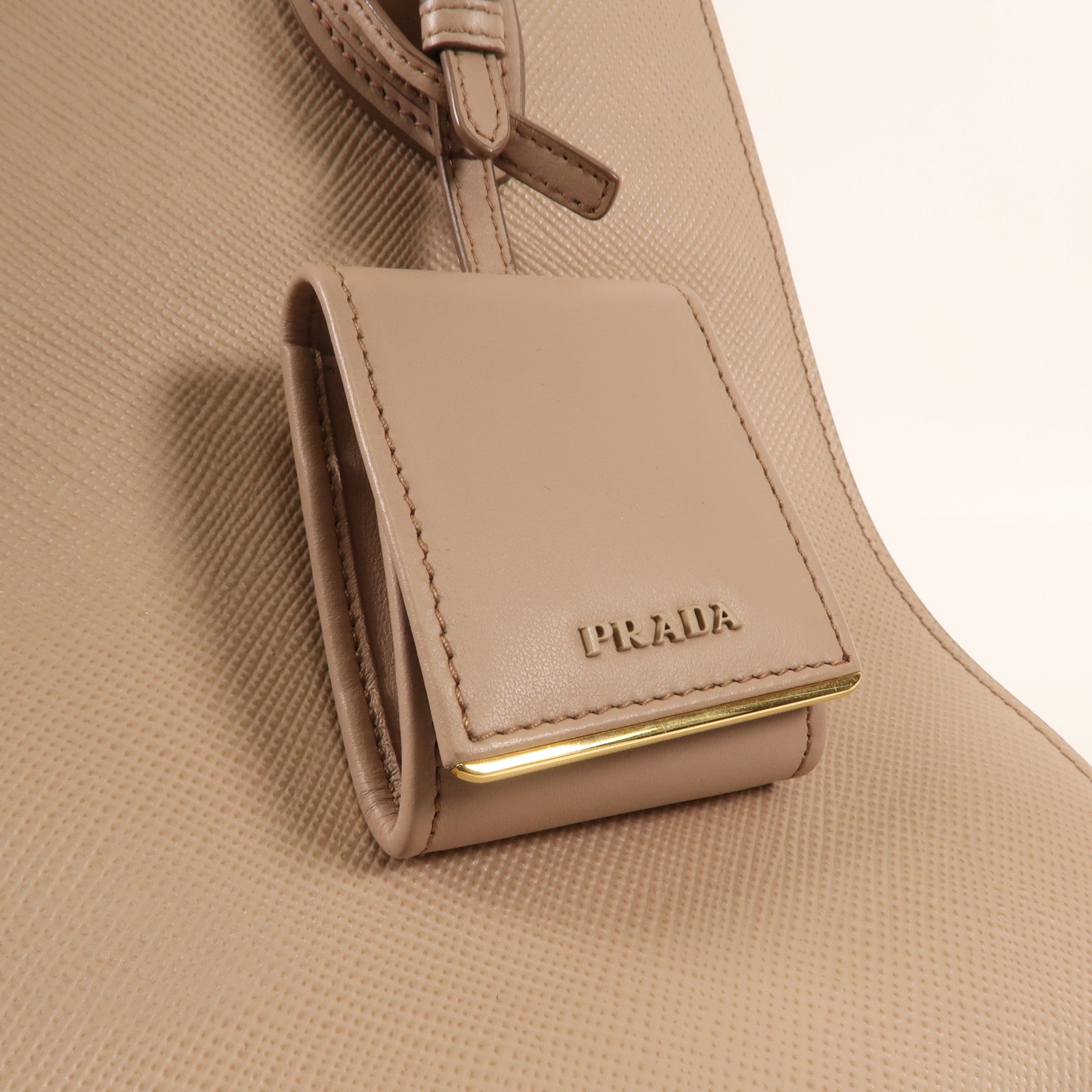 PRADA 牛皮皮革Monochrome金扣手挽肩背兩用袋