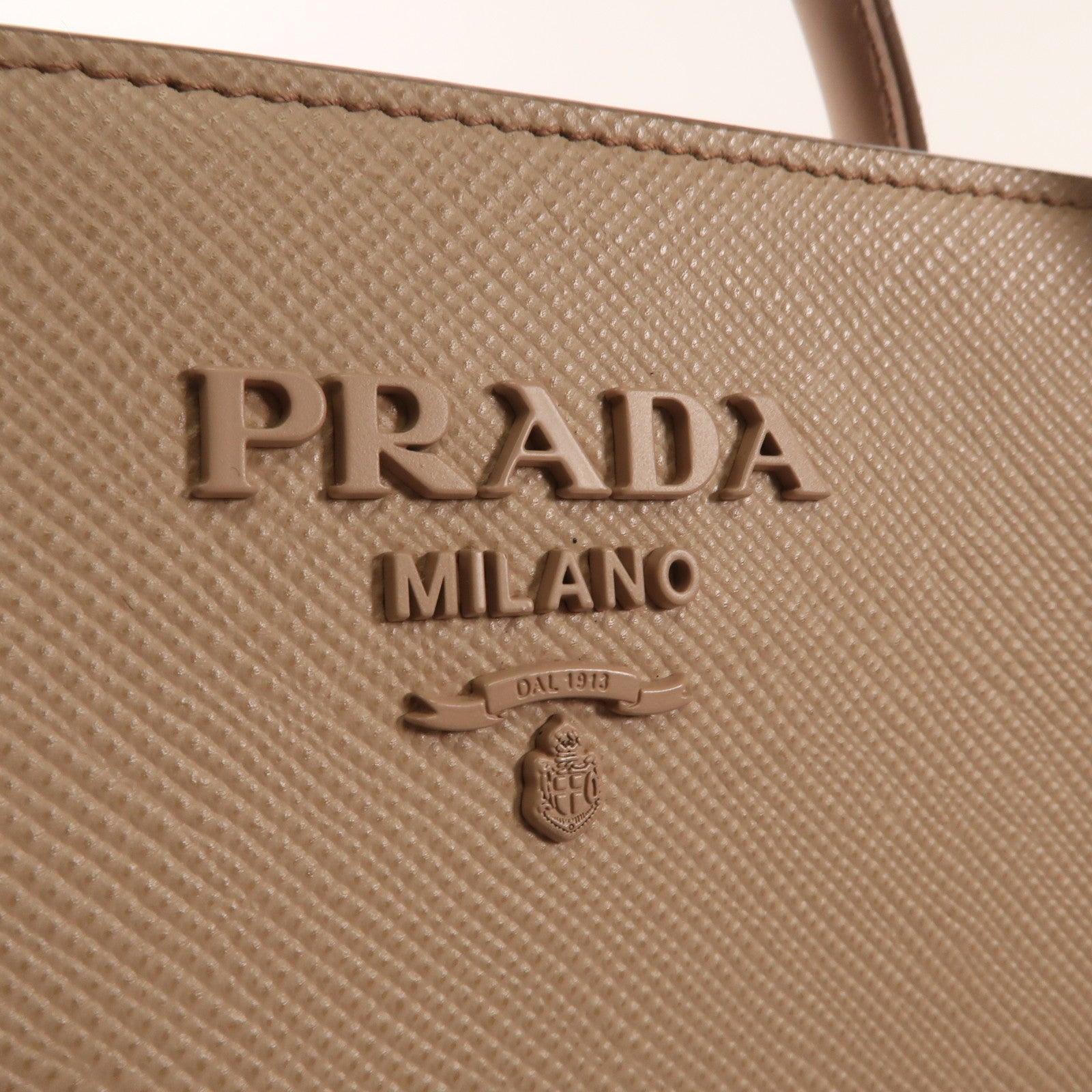 PRADA 牛皮皮革Monochrome金扣手挽肩背兩用袋
