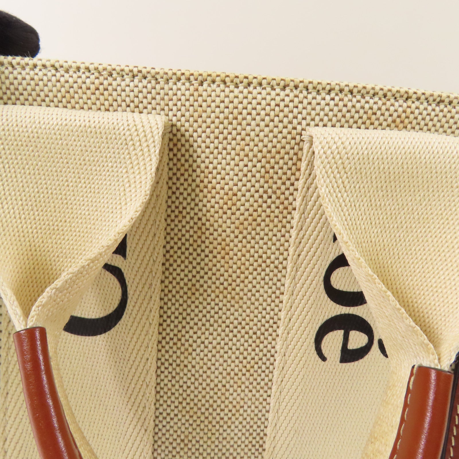 Chloe 帆布Mini Woody手挽袋