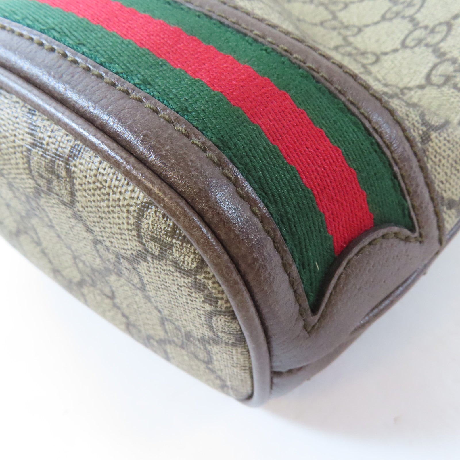 GUCCI 塗層帆布Ophidia Mini Bucket金扣肩背袋啡色
