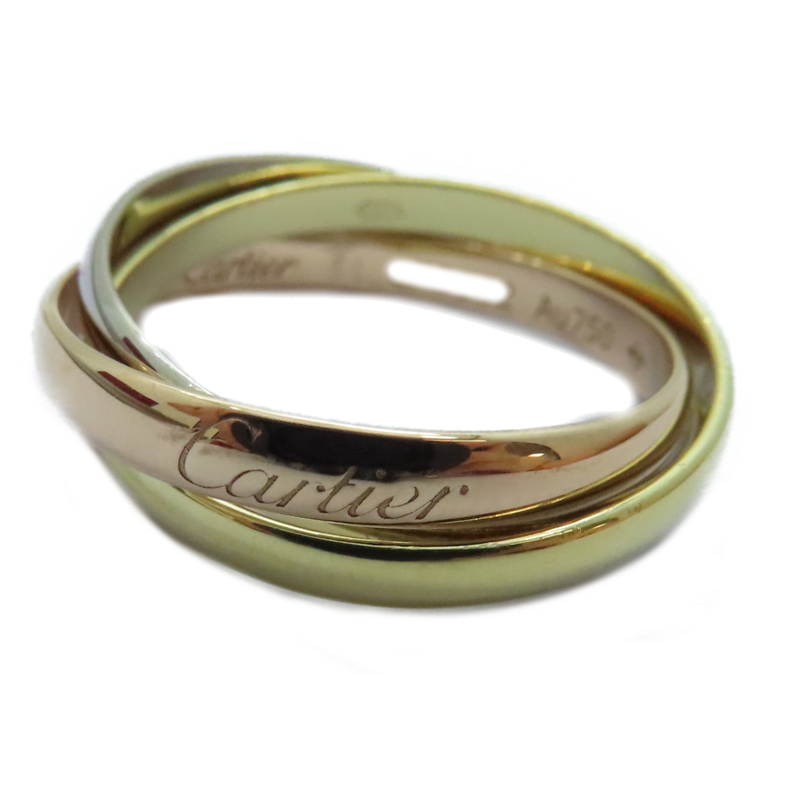 CARTIER 【激減優惠】18K黃金/白金/玫瑰金Trinity Ring戒指Cartier#51US#5.75