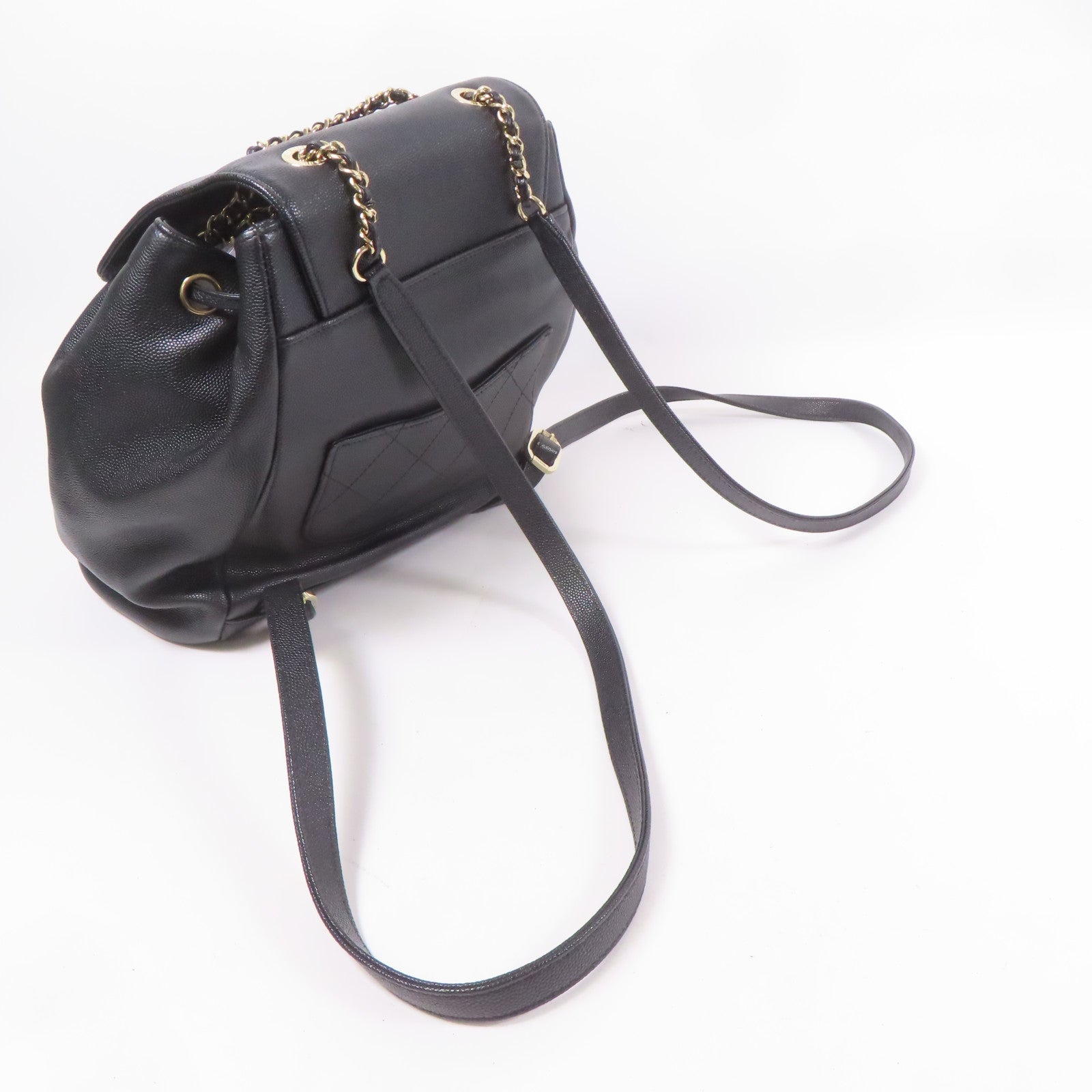 CHANEL 牛皮皮革Backpack金扣背包