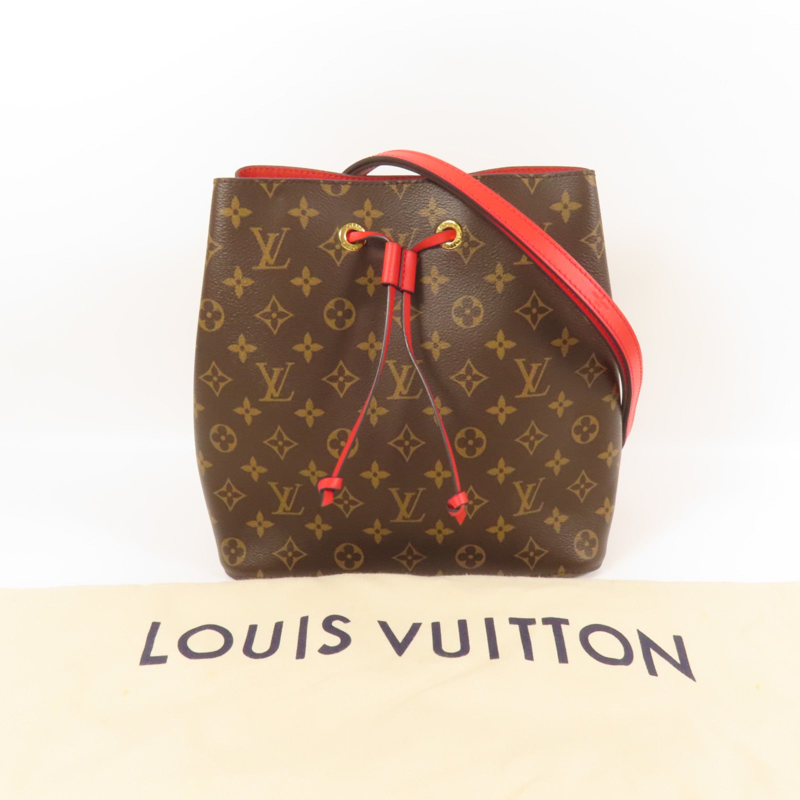 LOUIS VUITTON Monogram Neo Noe Bucket Bag金扣肩背袋Coquelicot